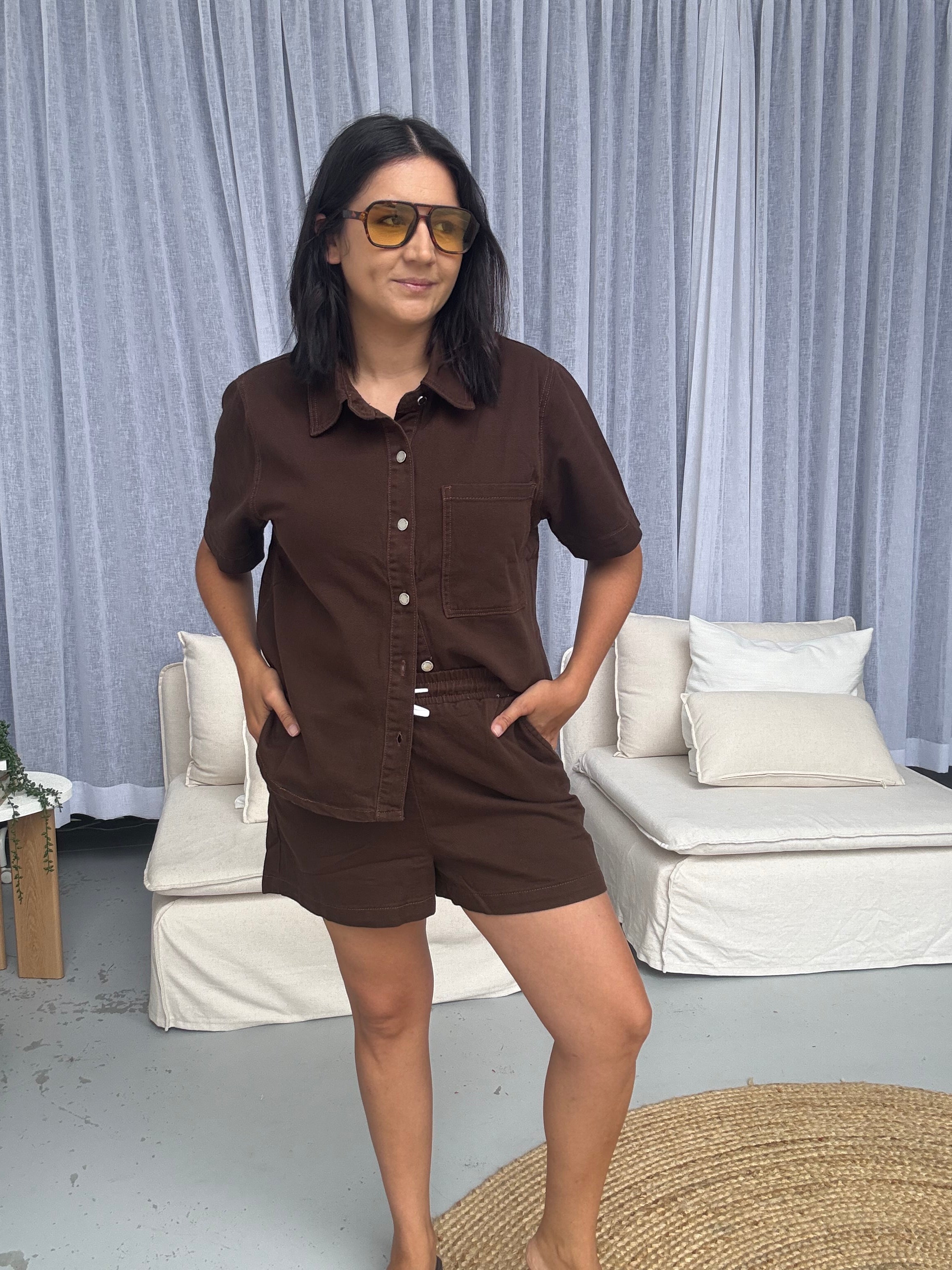 Frankie Denim Shirt Chocolate