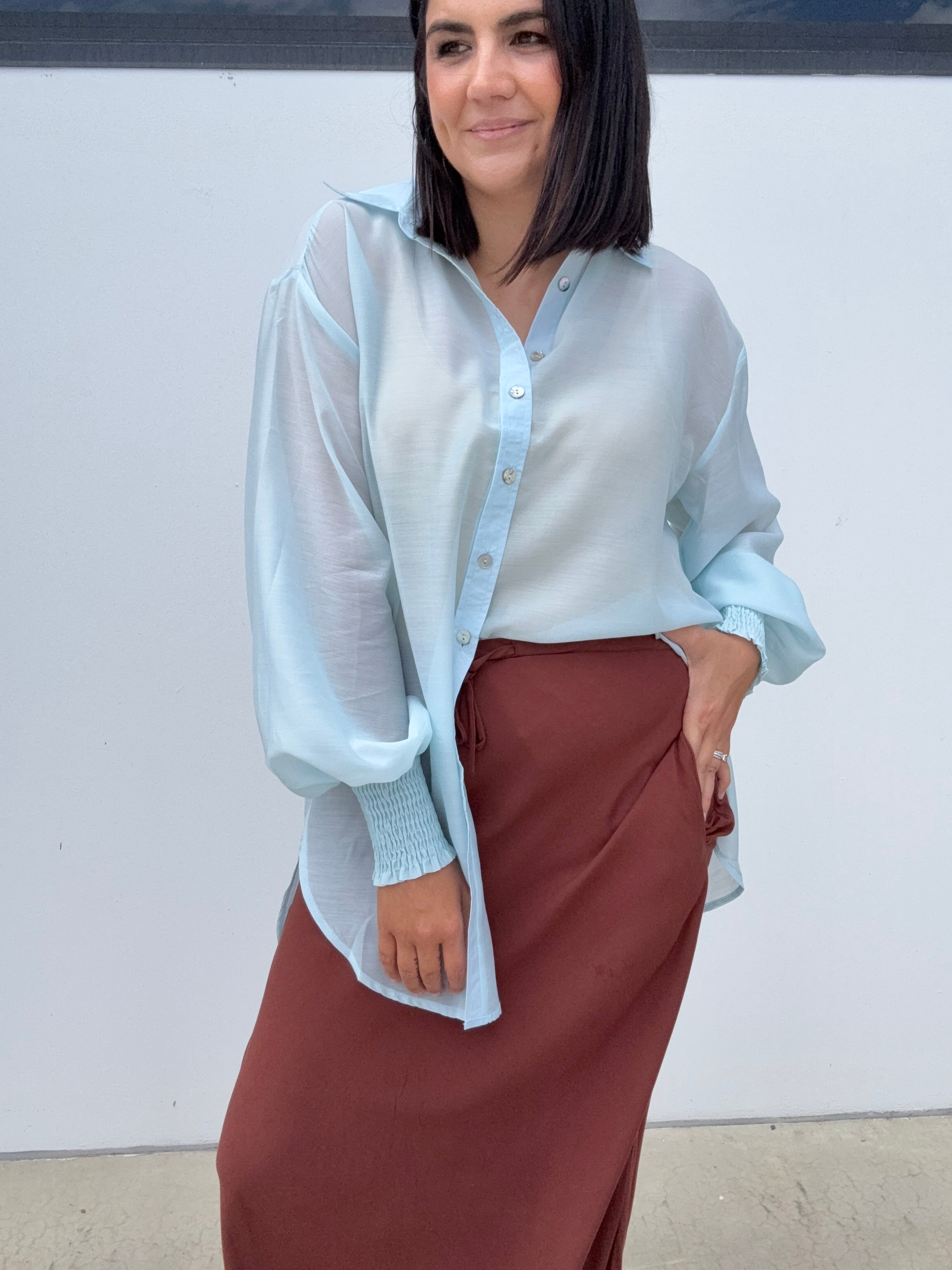 Bianca Bias Cut Skirt Mocha