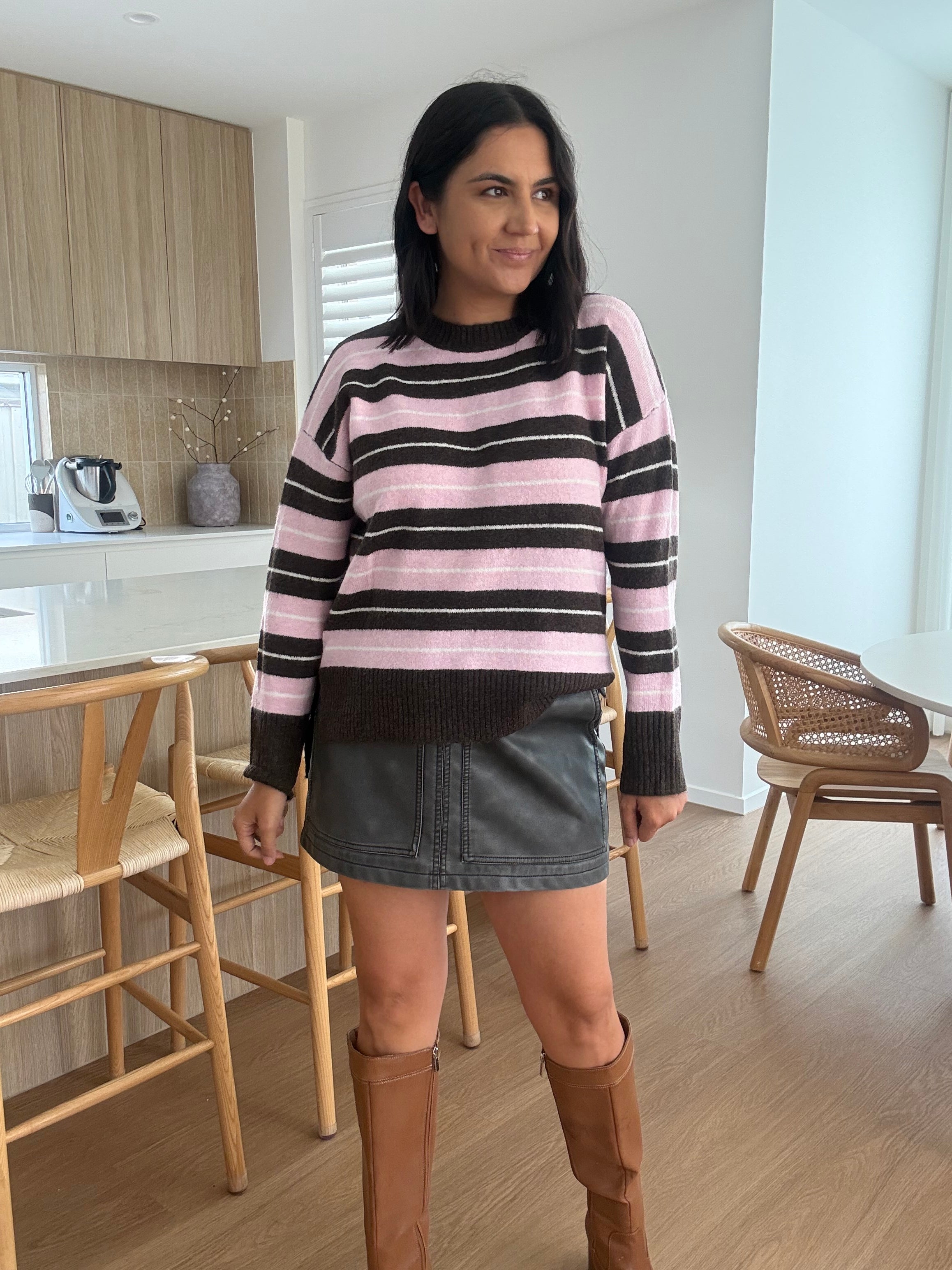 Morgan Knit Brown/Pink