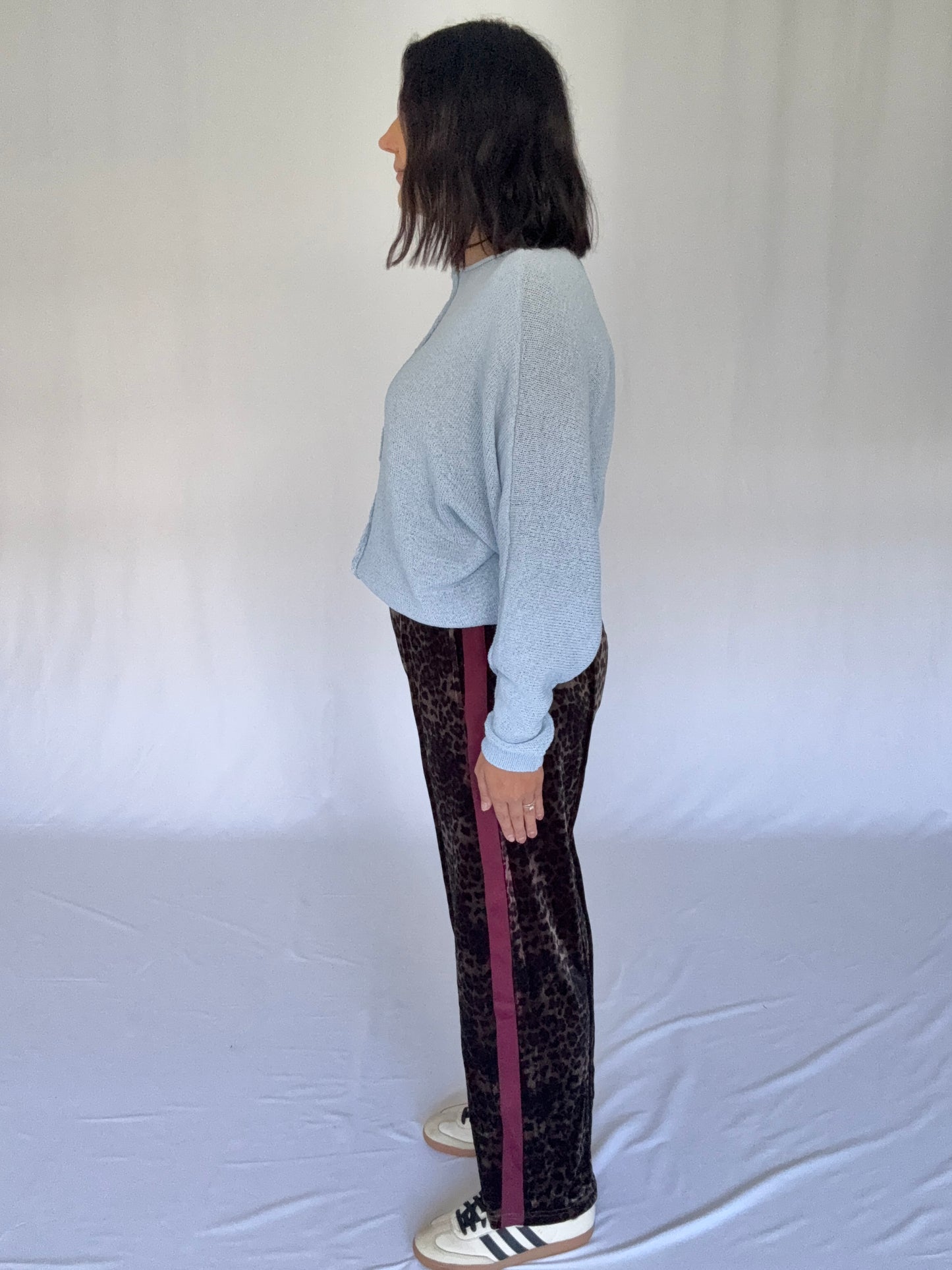 Velvet Leo Pant Burgundy Stripe