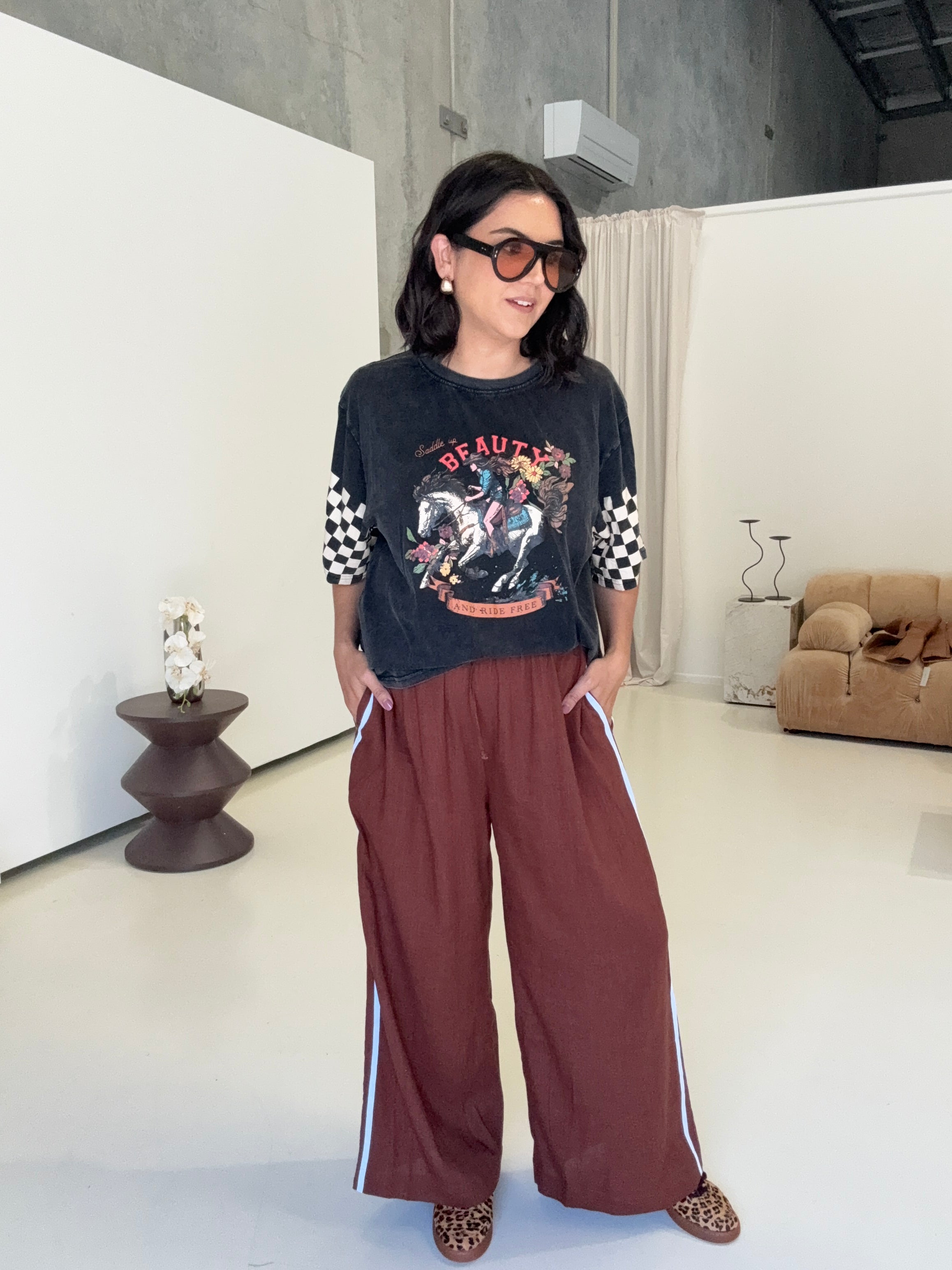 Mendoza Stripe Pants Brown