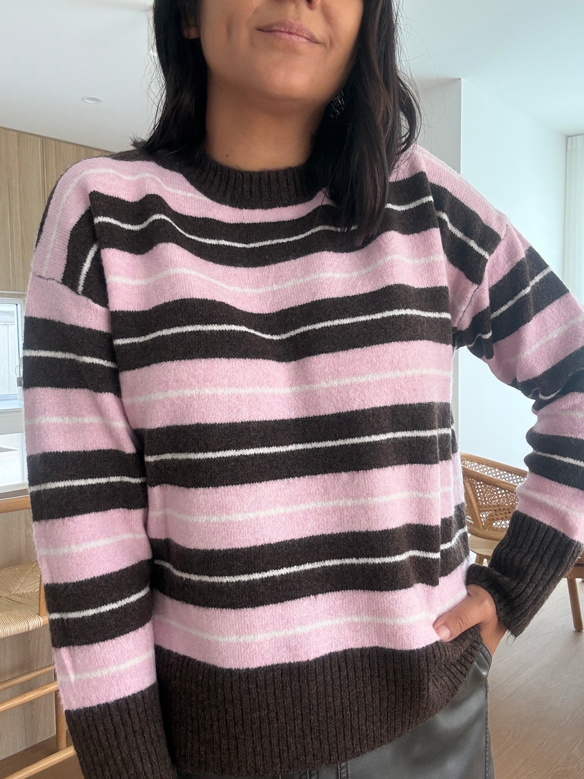 Morgan Knit Brown/Pink