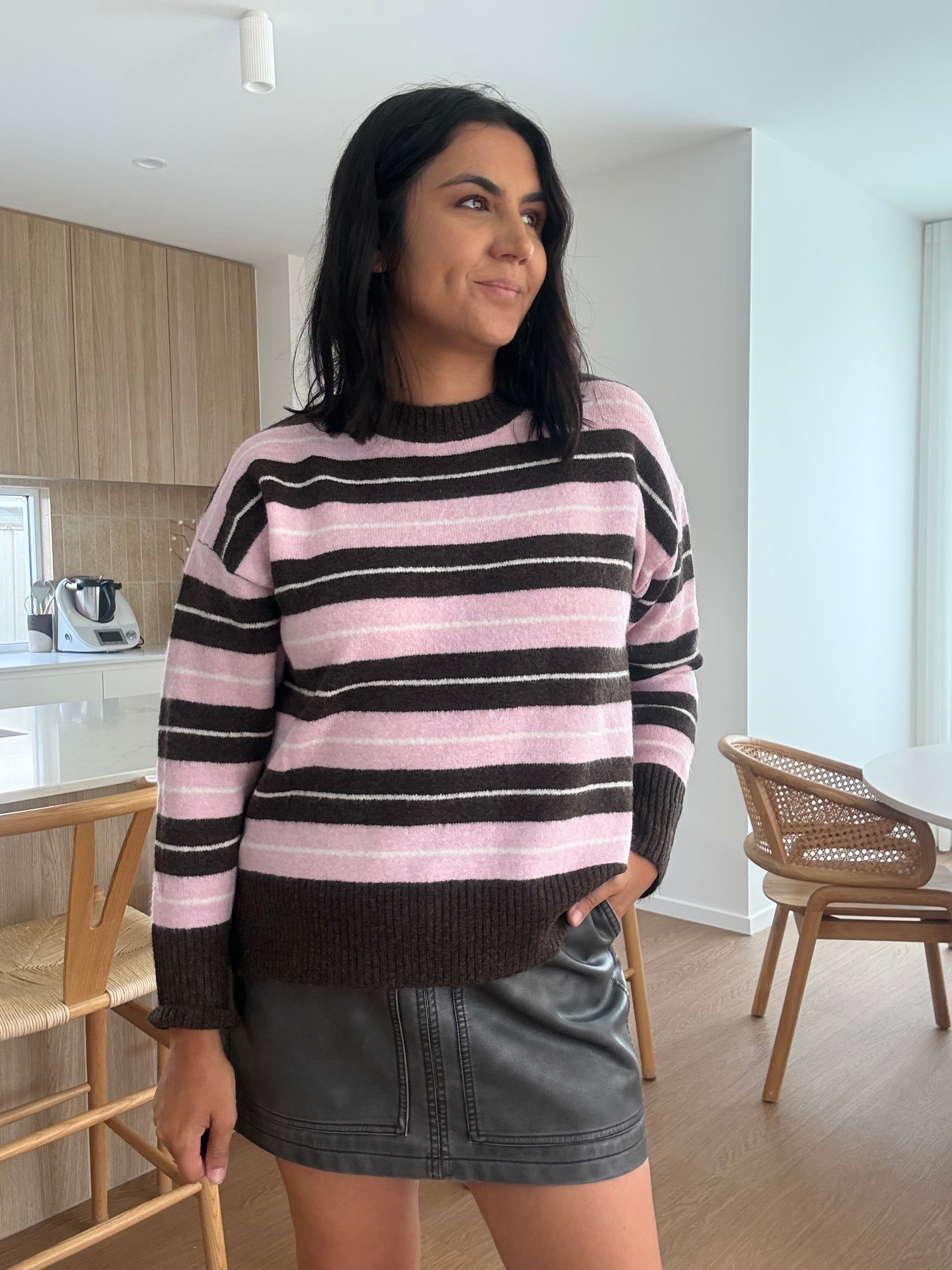 Morgan Knit Brown/Pink