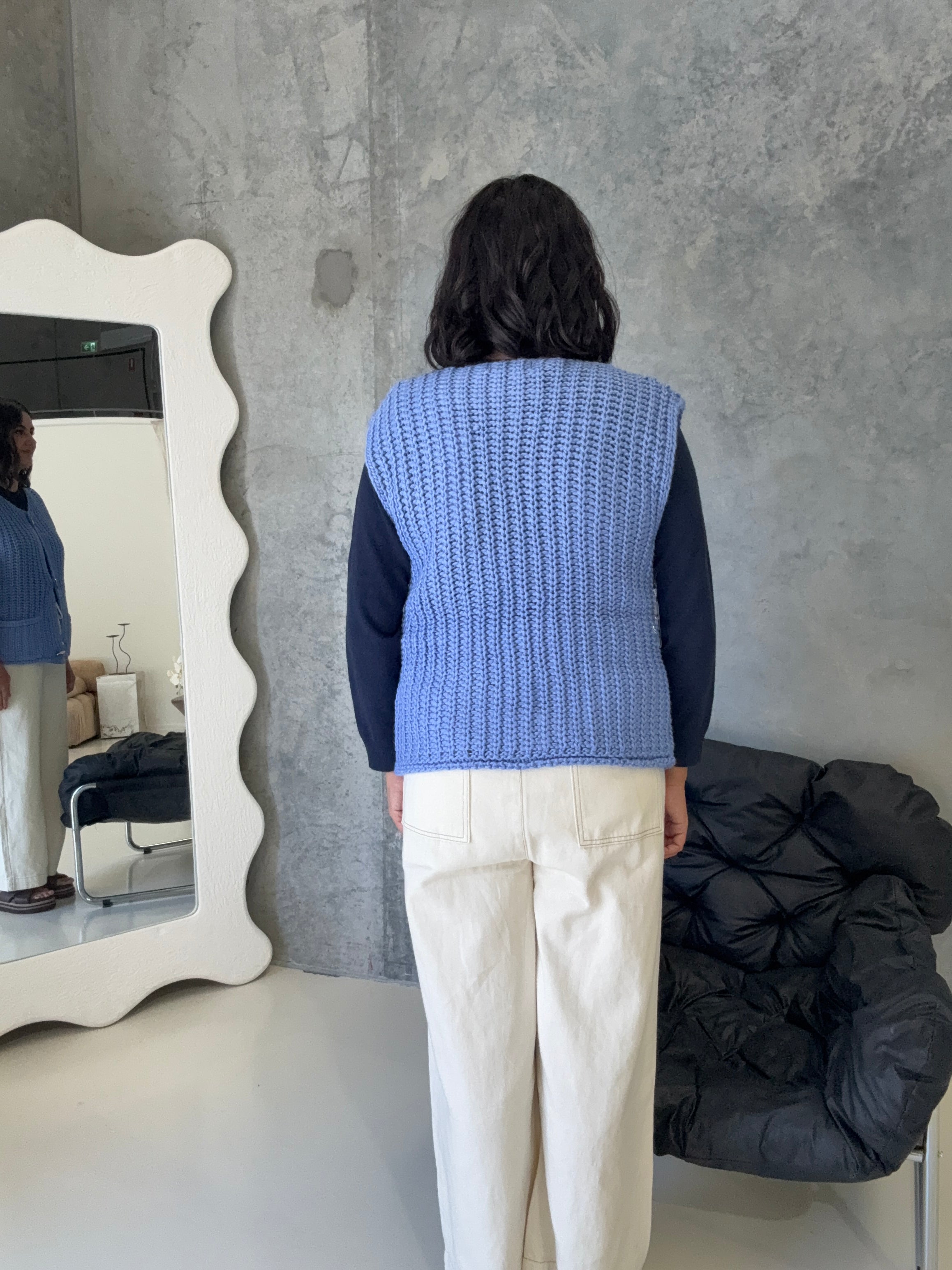 Zali Knit Vest Cornflower Blue