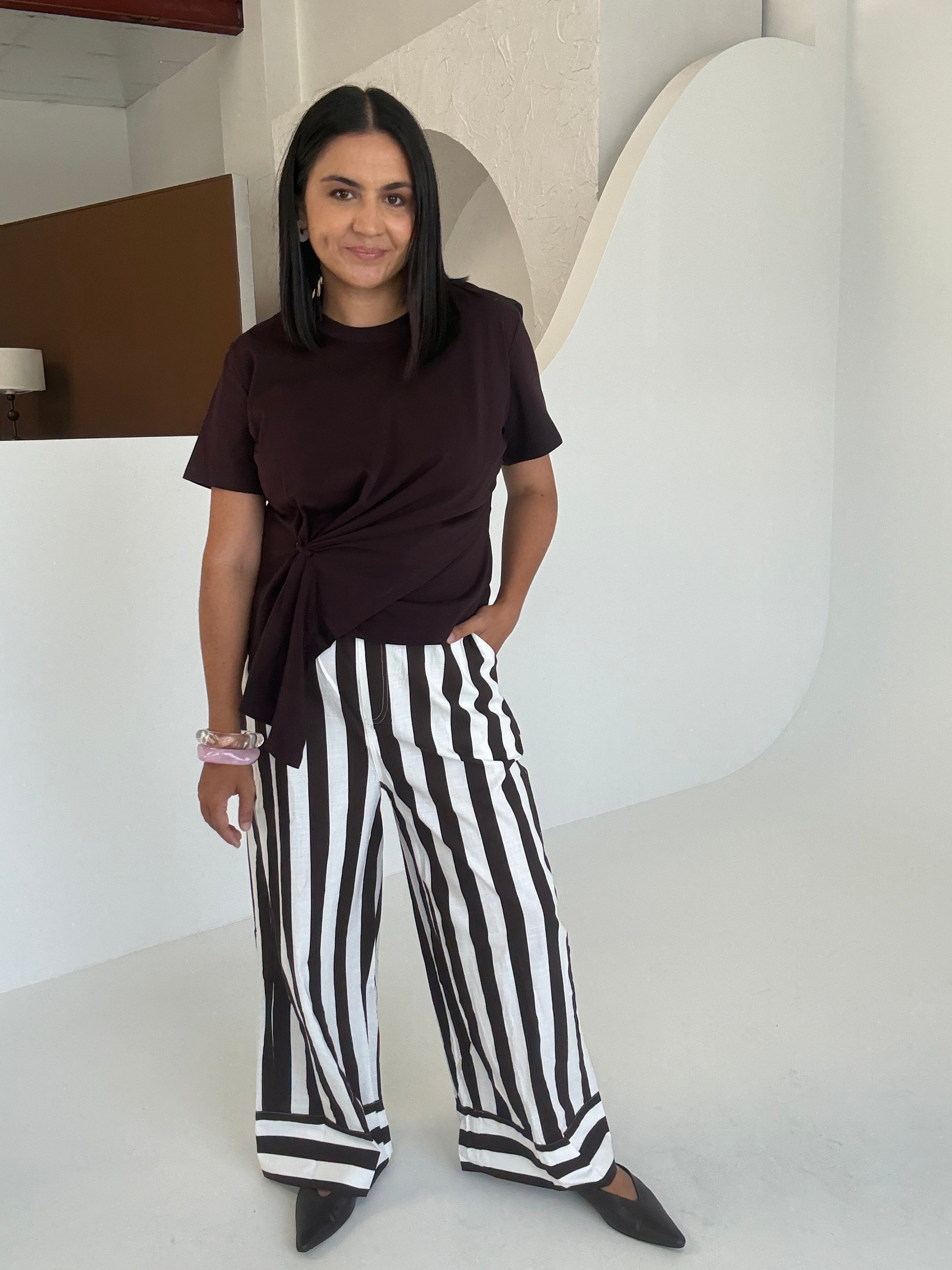 Sloane Pants Brown Stripe