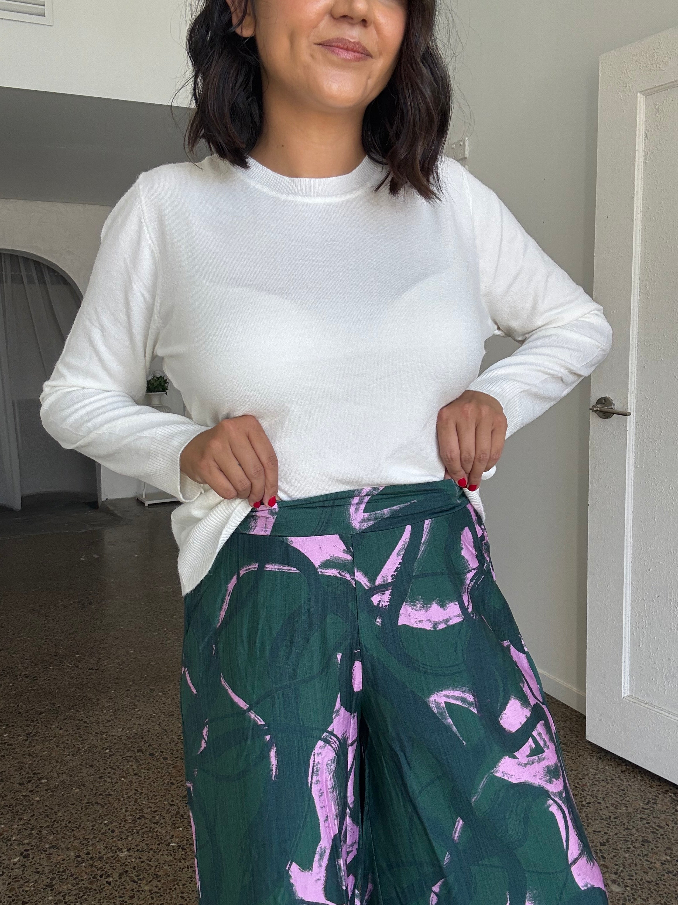 Pablo Pant in Green Multi Print