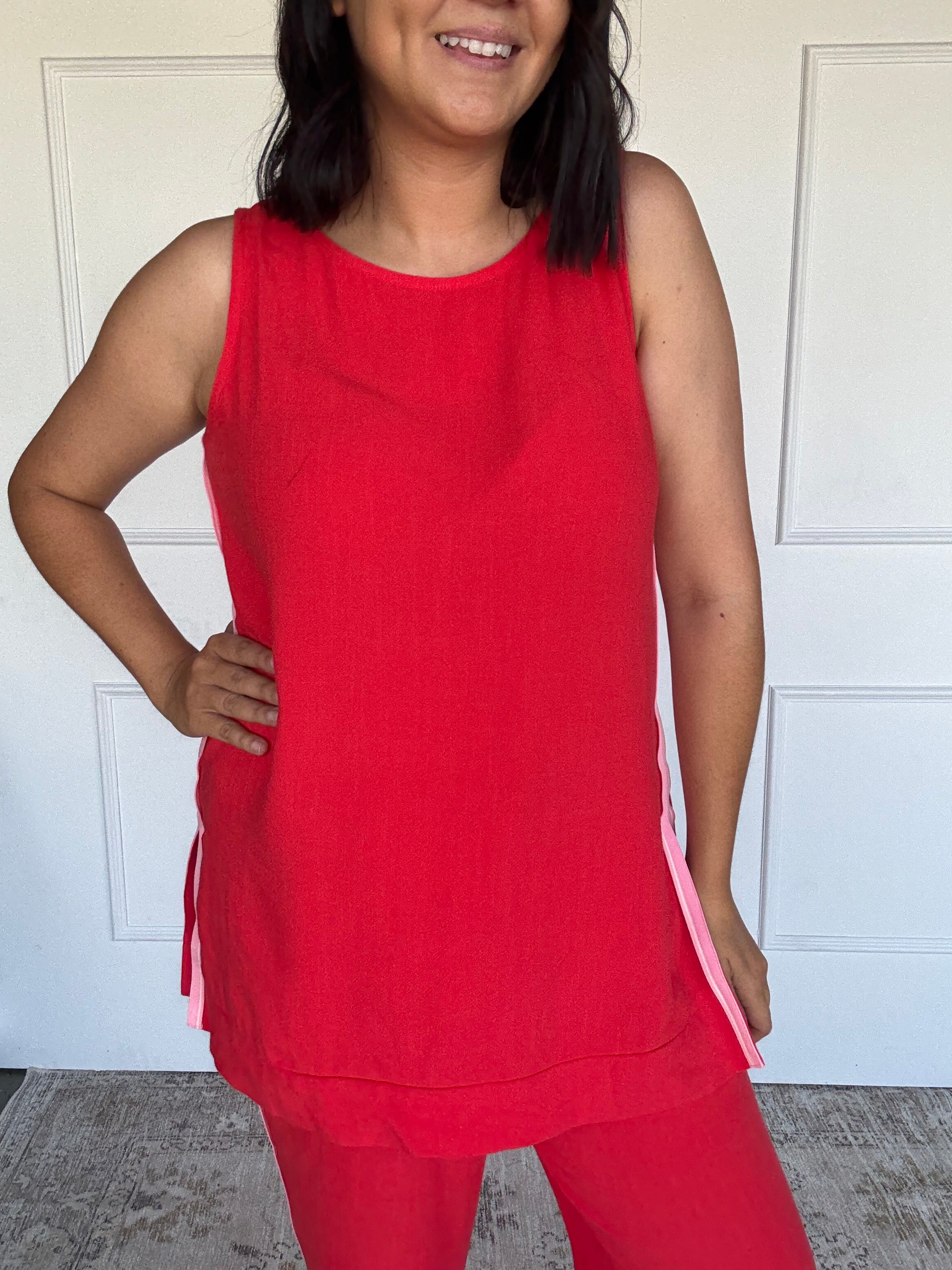 Dasha Tunic Set Red/Pink