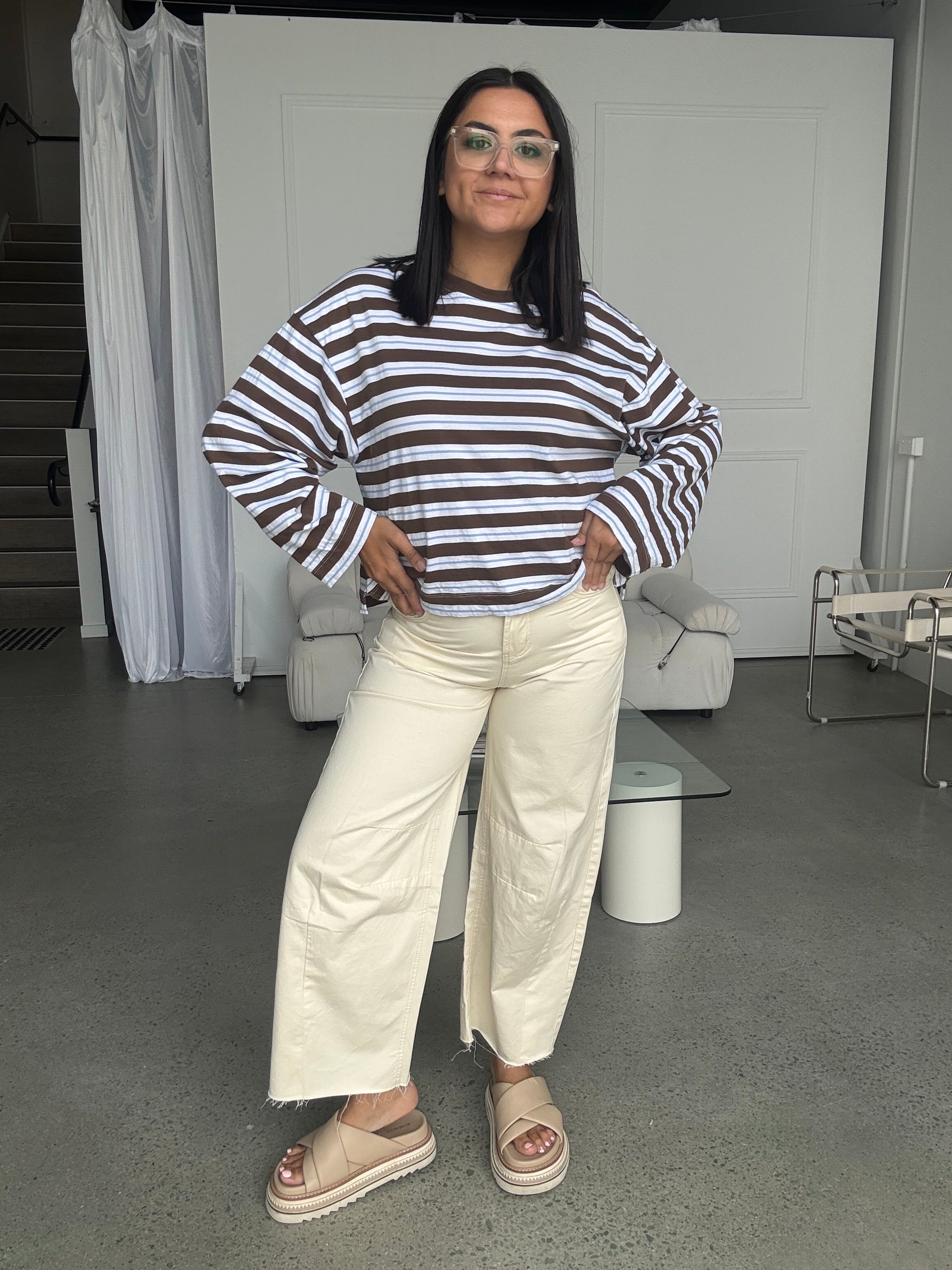 Bloom Barrel Pants Stone
