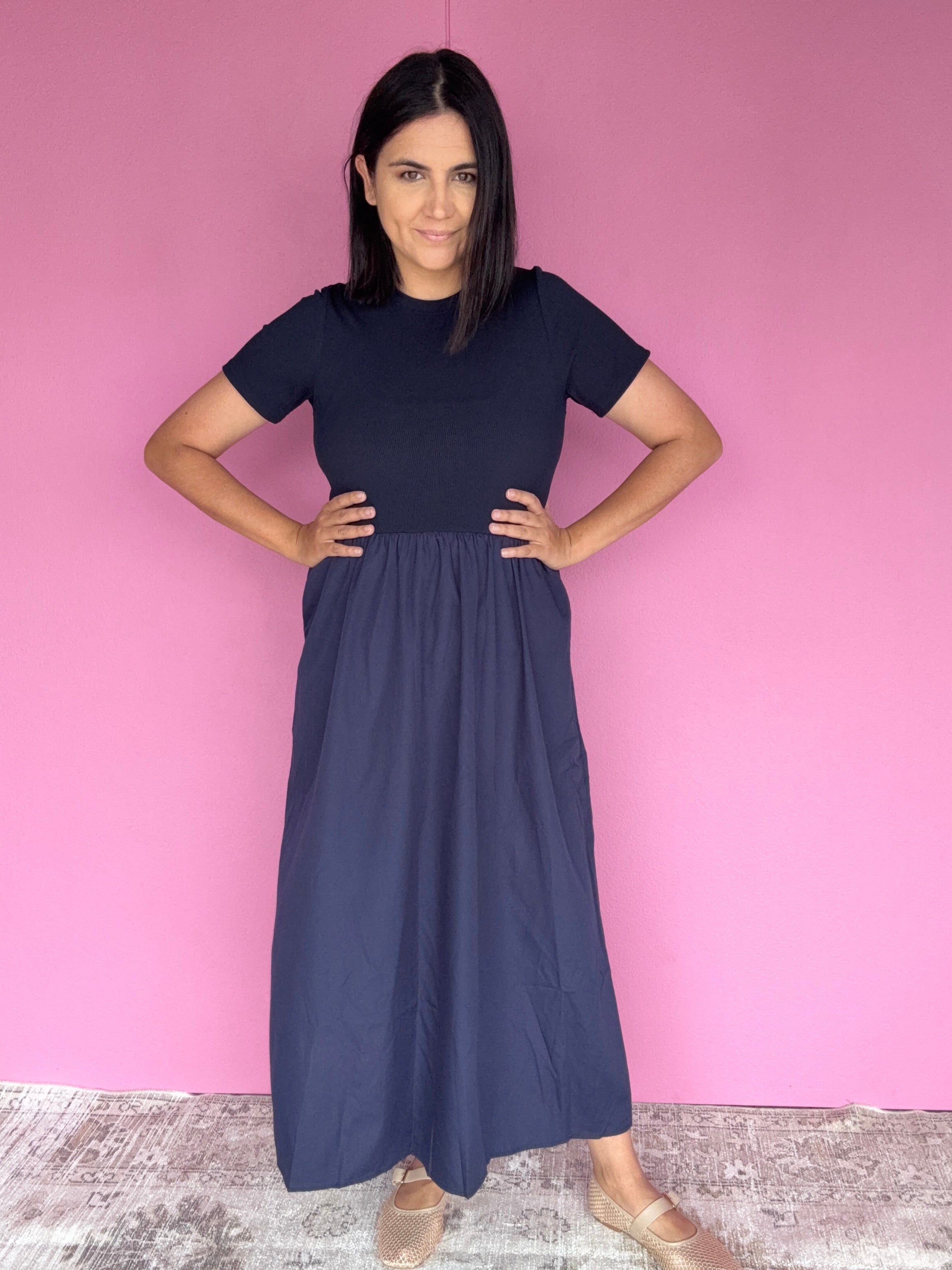 Jordan T-Shirt Fit and Flare Dress Navy