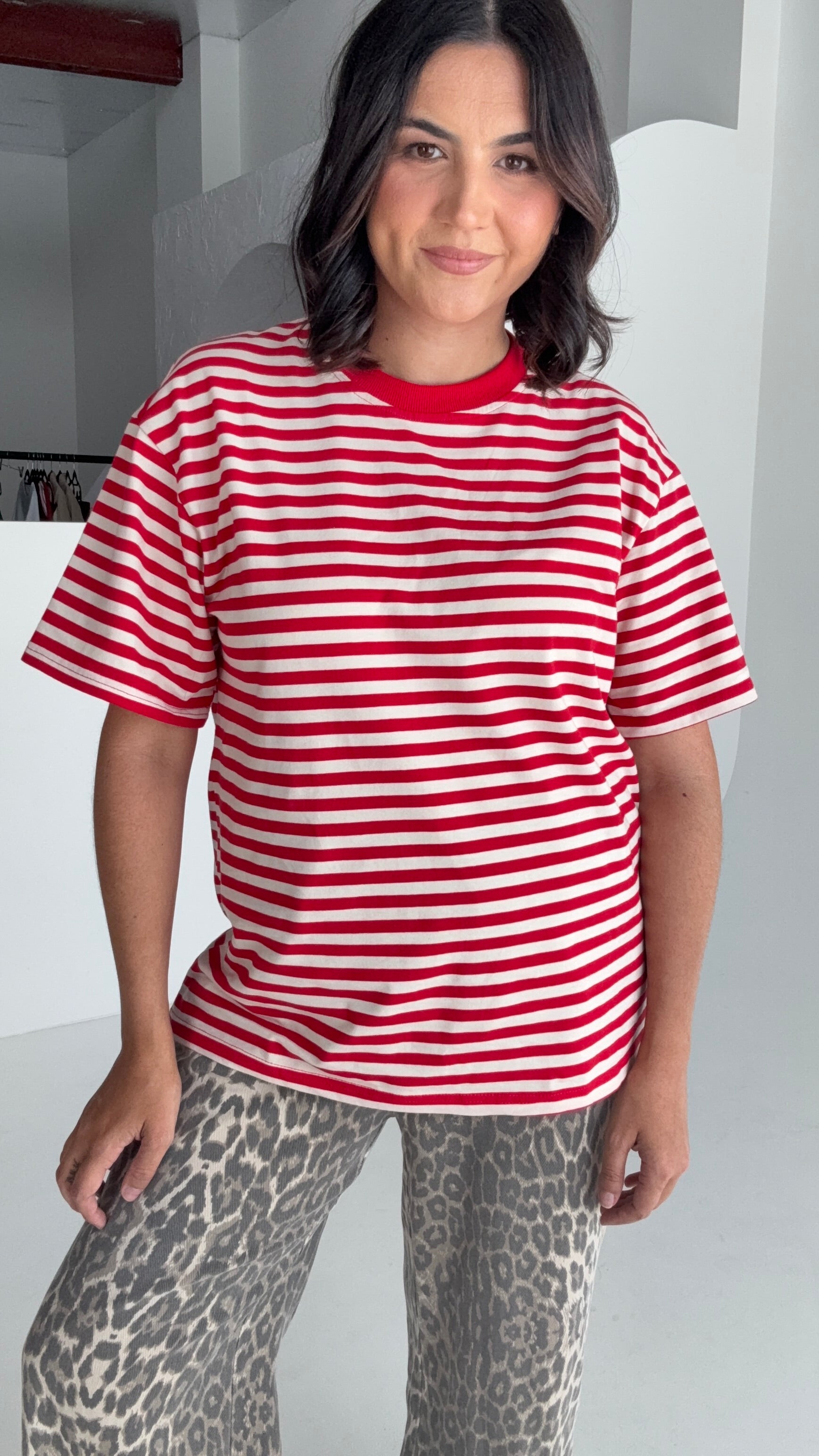Aries Tee Red Stripe