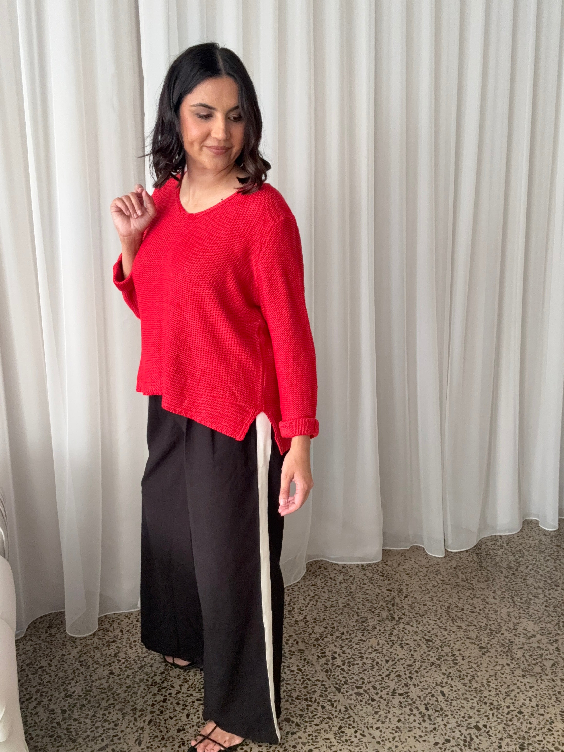 Collins Pants Black/White Side Stripe