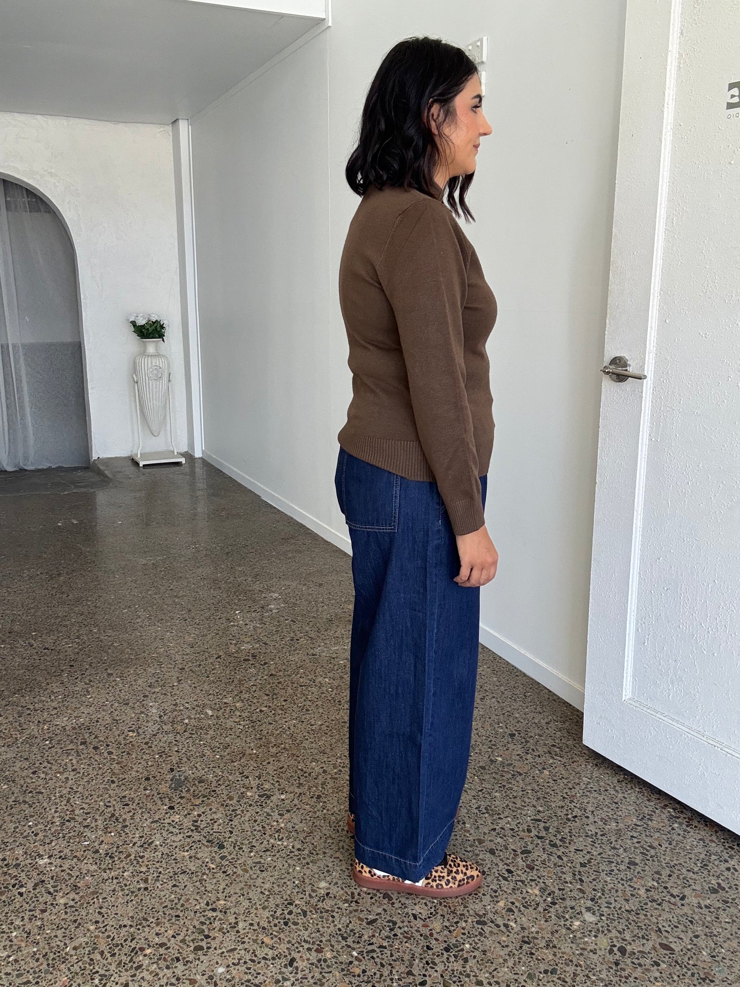 Mid Wash Wide Leg Jean Indigo