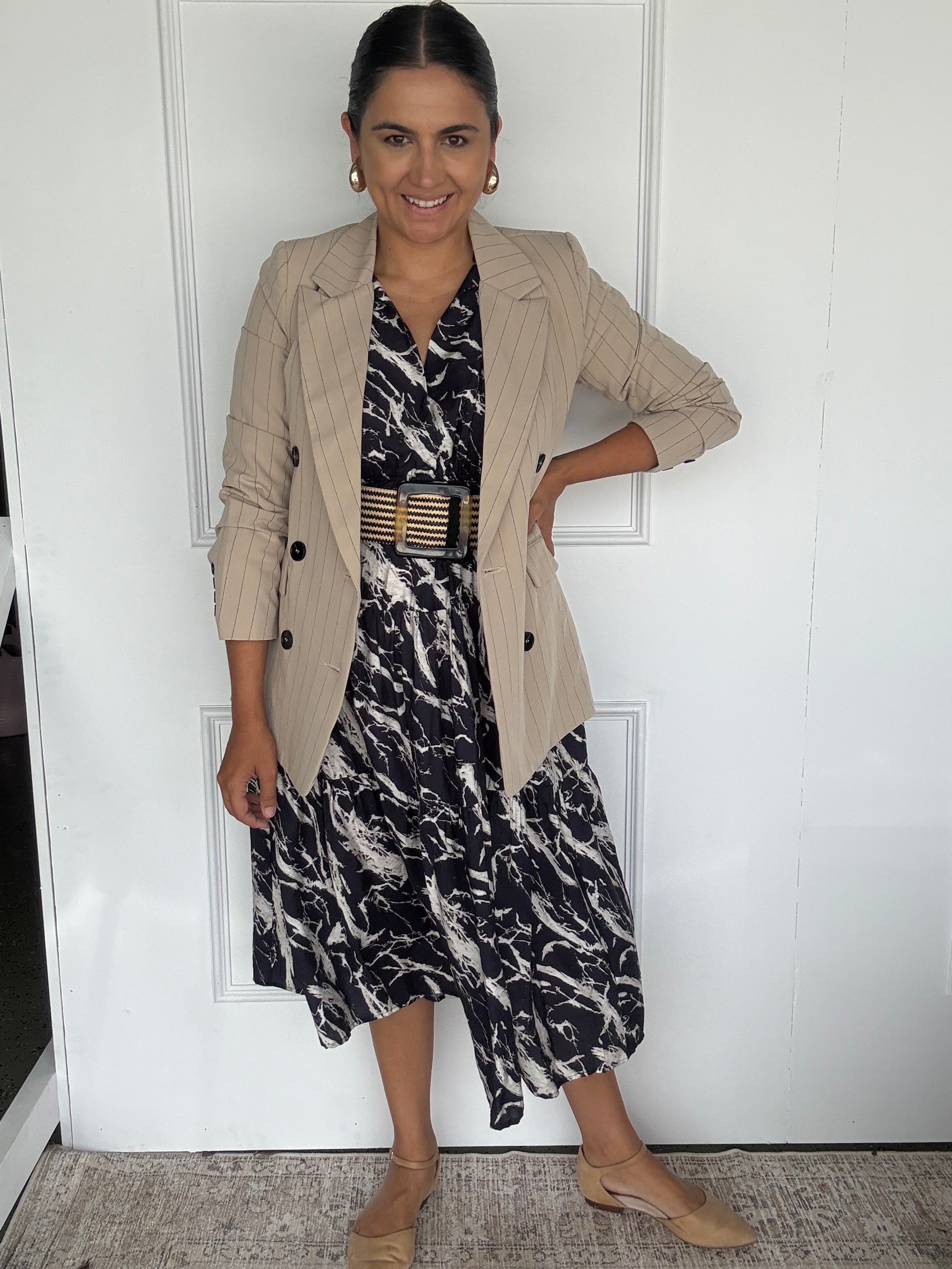 Kirah Dress Navy Marble