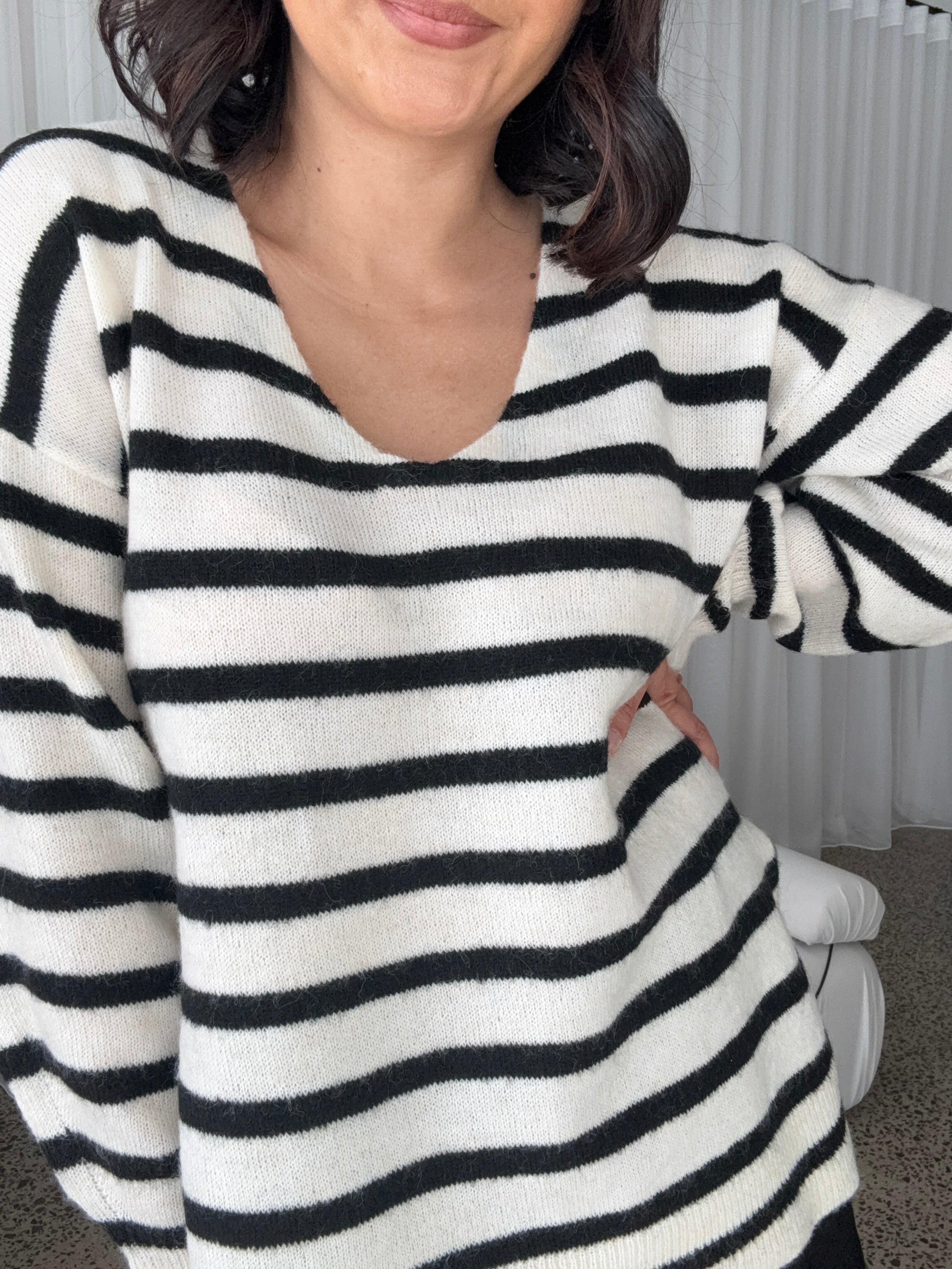 Scout Knit Cream/Black Stripe