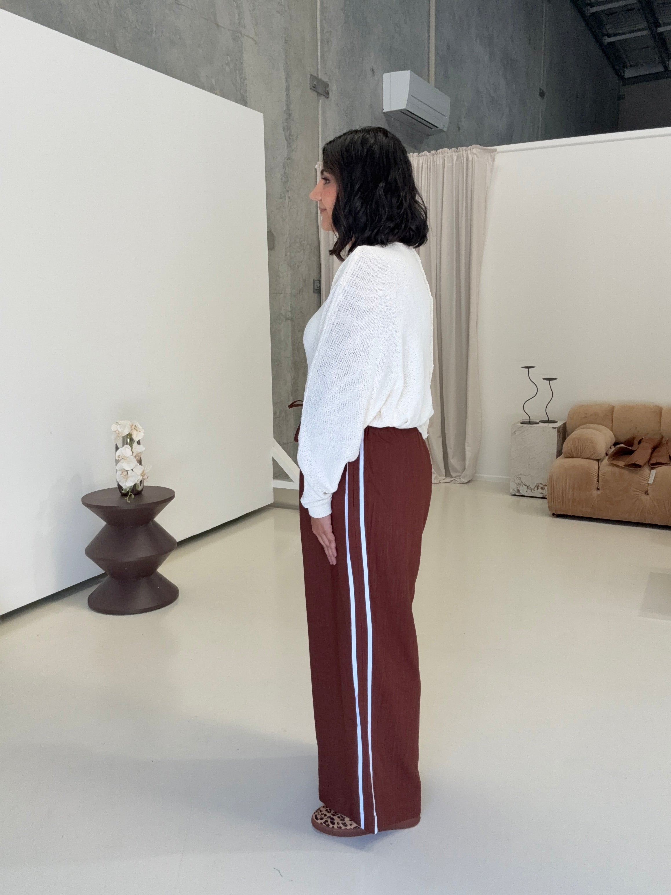 Mendoza Stripe Pants Brown