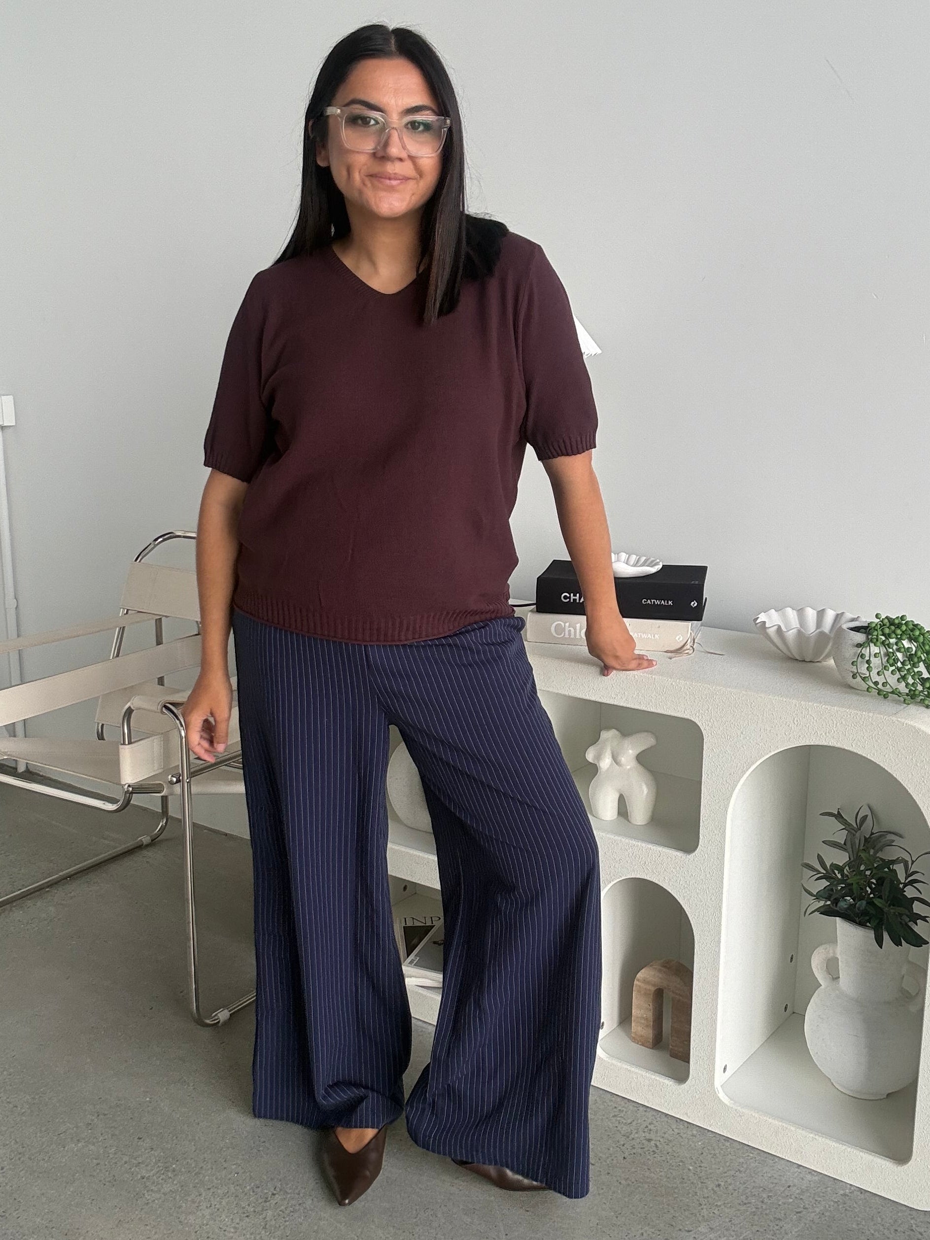 Olive Knit Plum