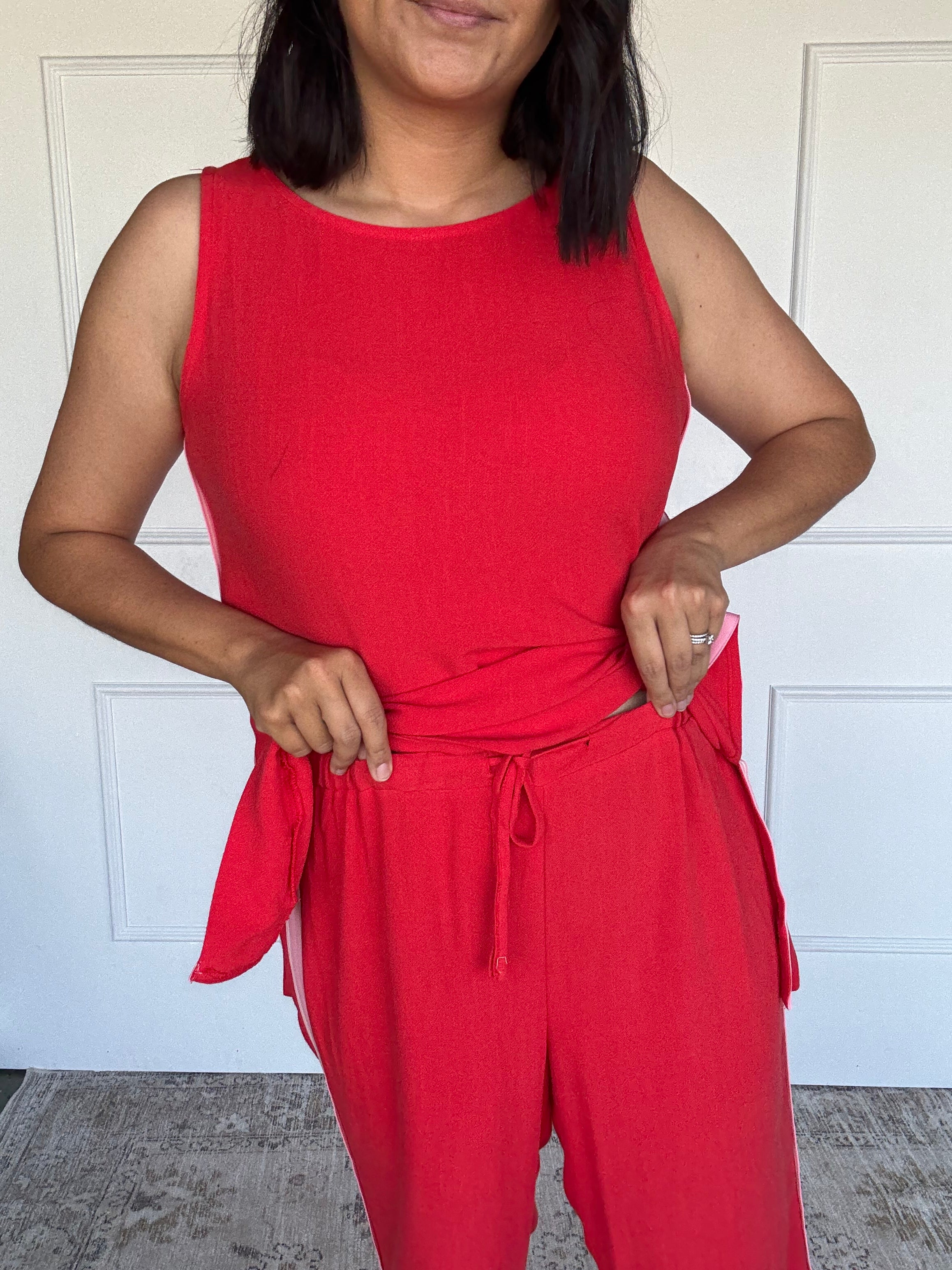 Dasha Tunic Set Red/Pink