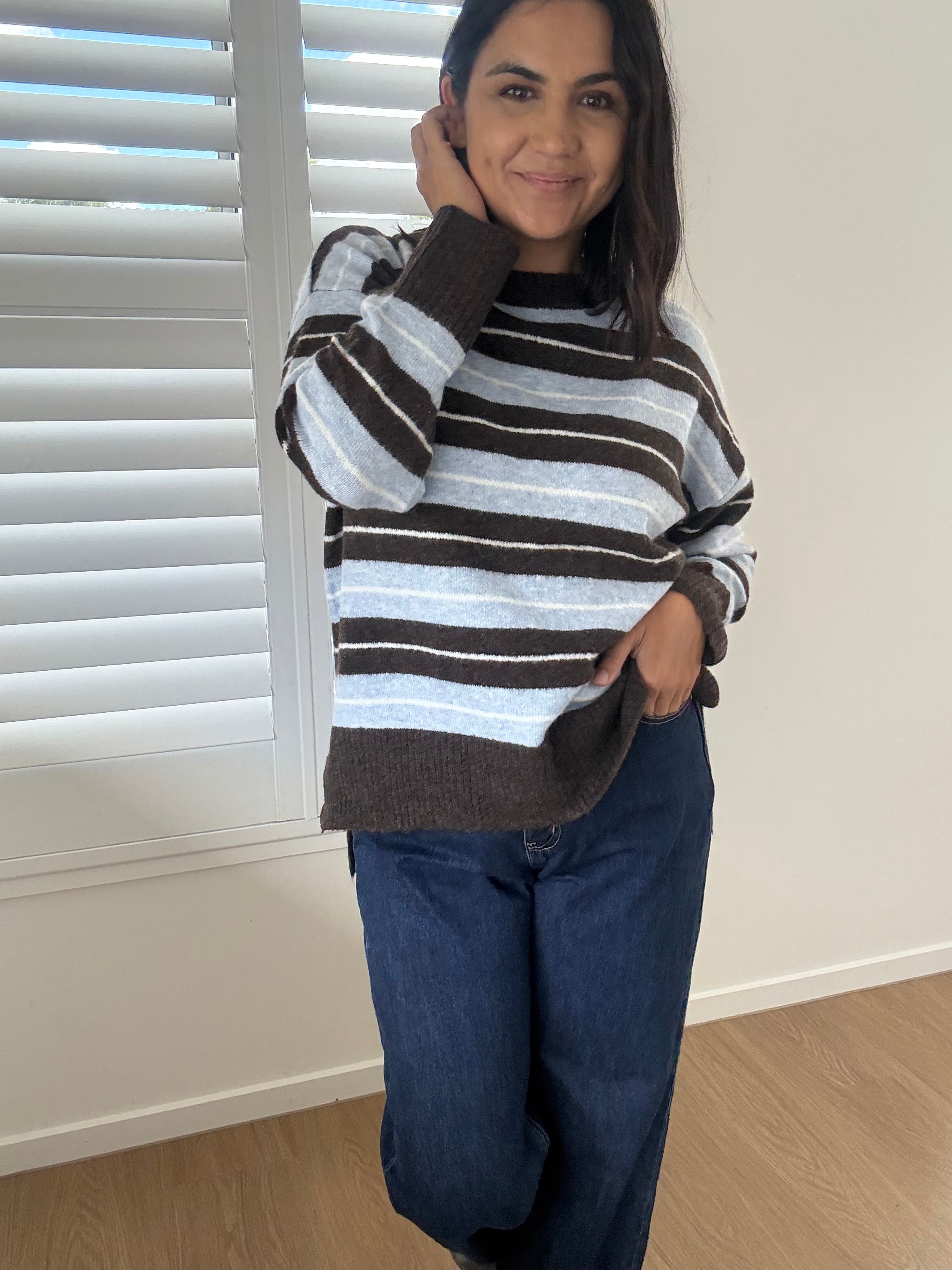 Morgan Knit Brown/Blue