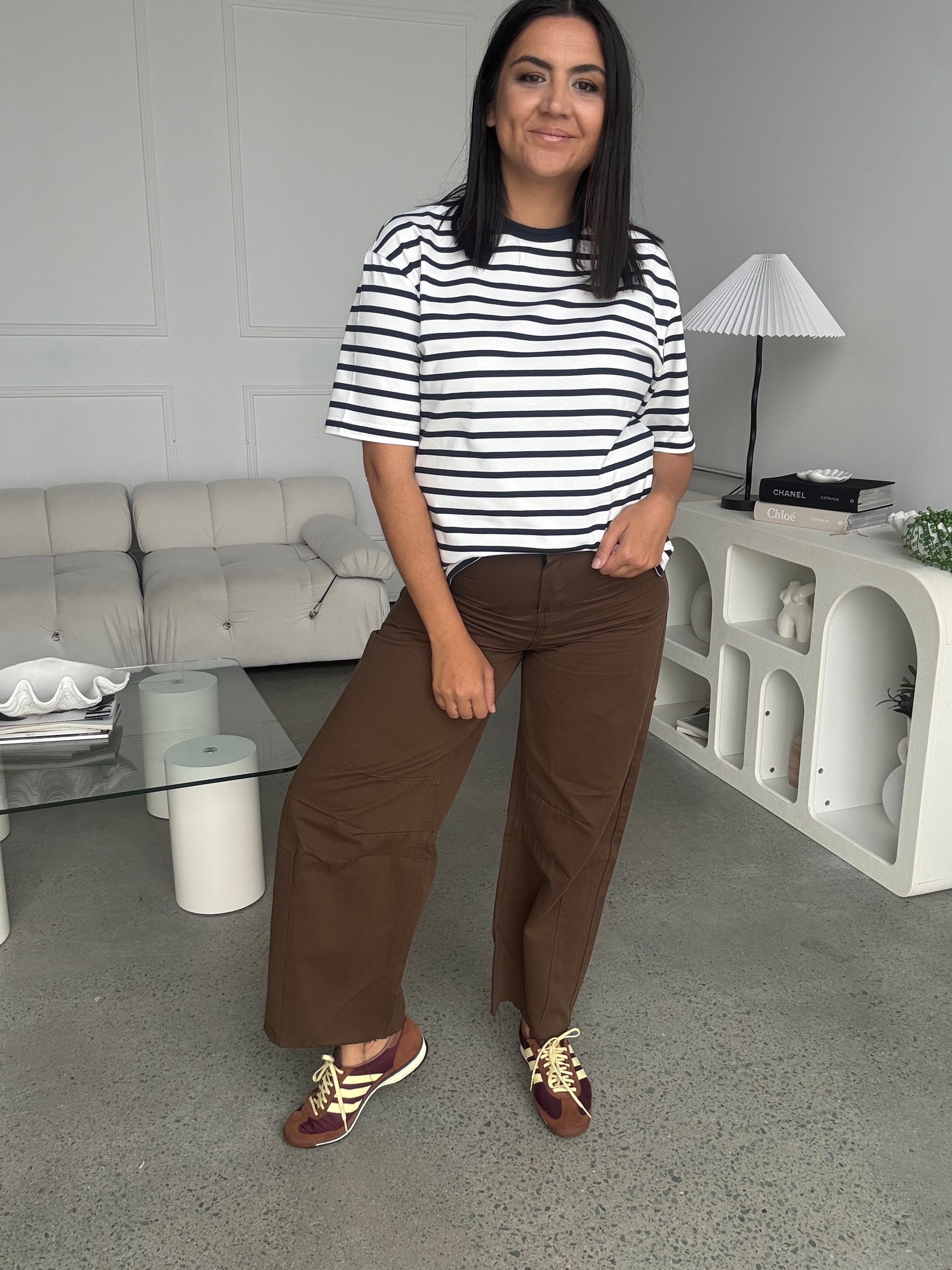 Bloom Barrel Pants Brown
