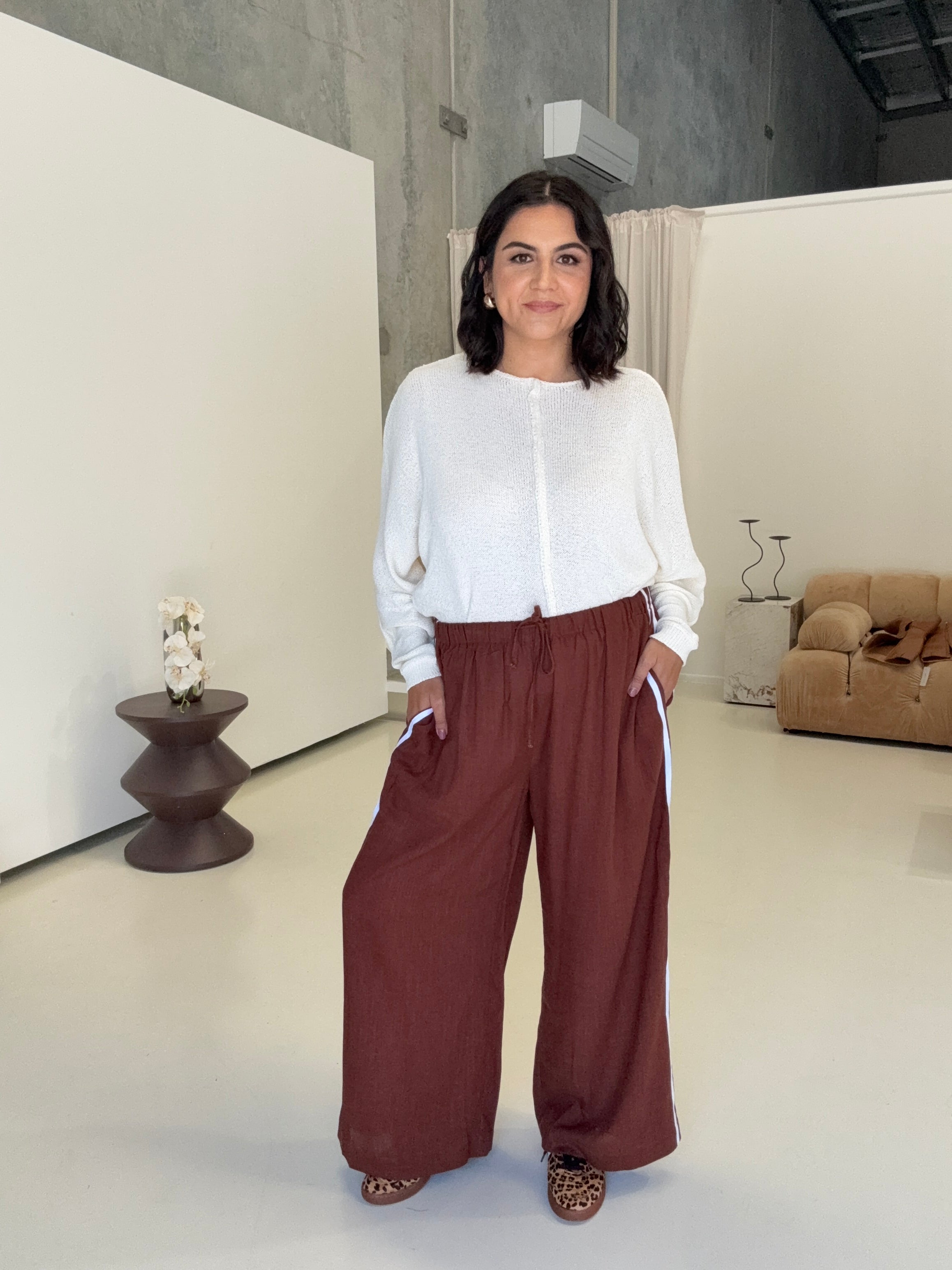 Mendoza Stripe Pants Brown