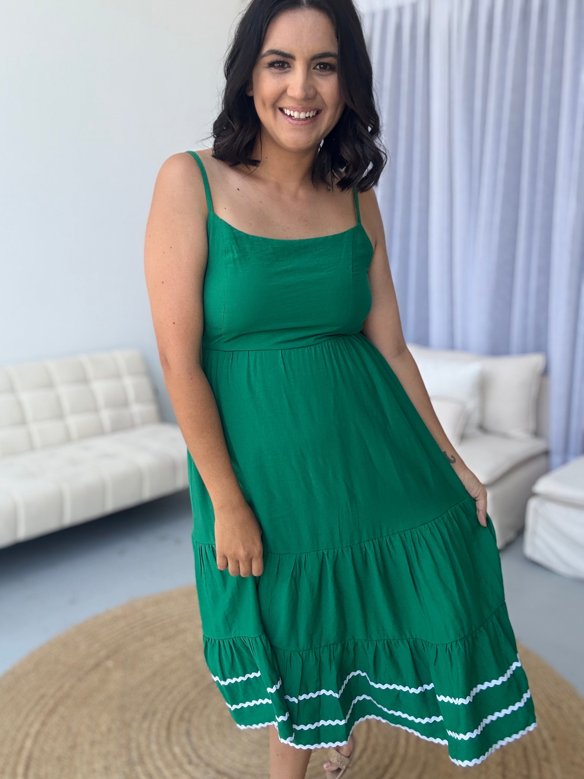 Sala Sundress Green/White