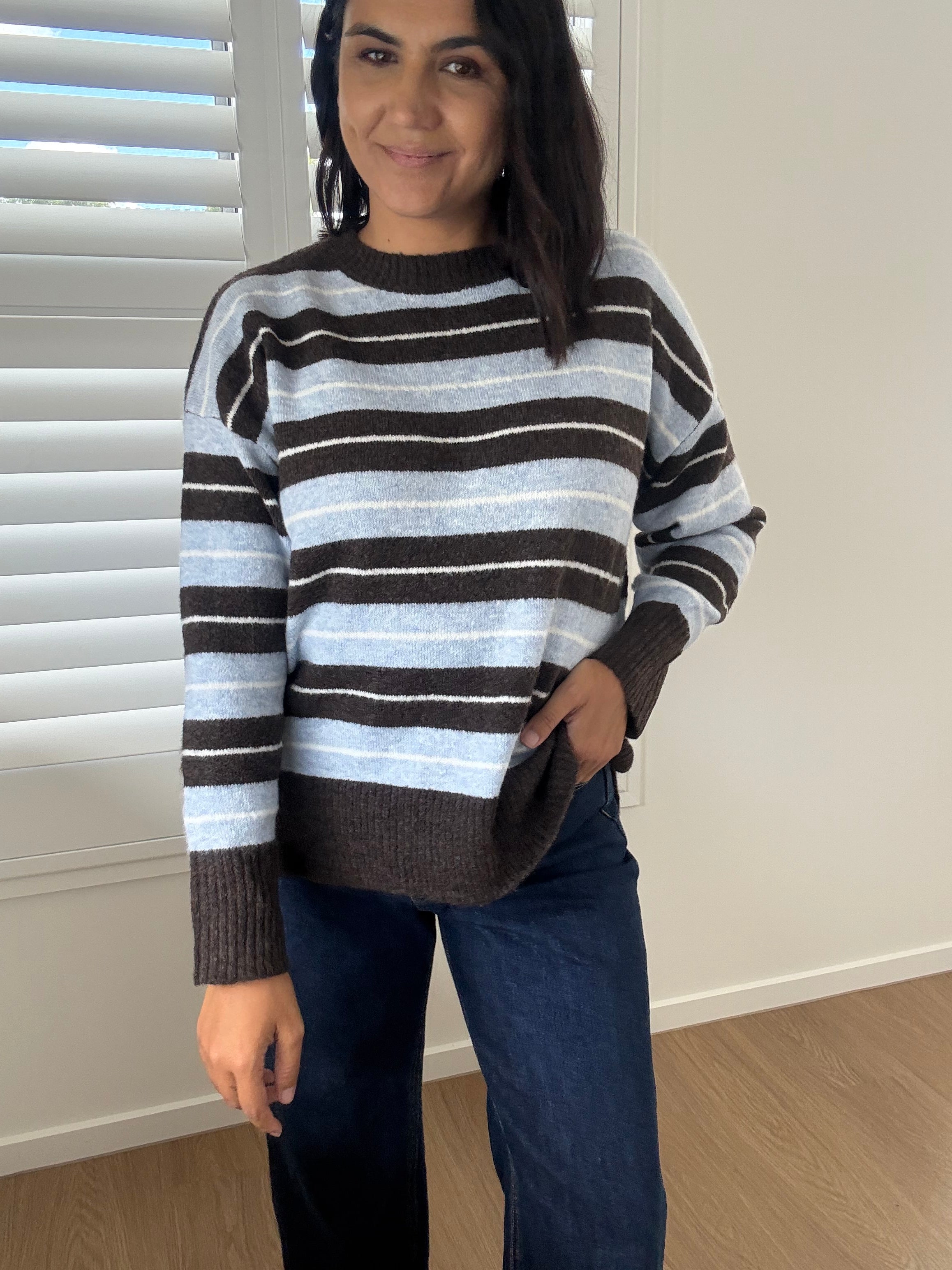 Morgan Knit Brown/Blue