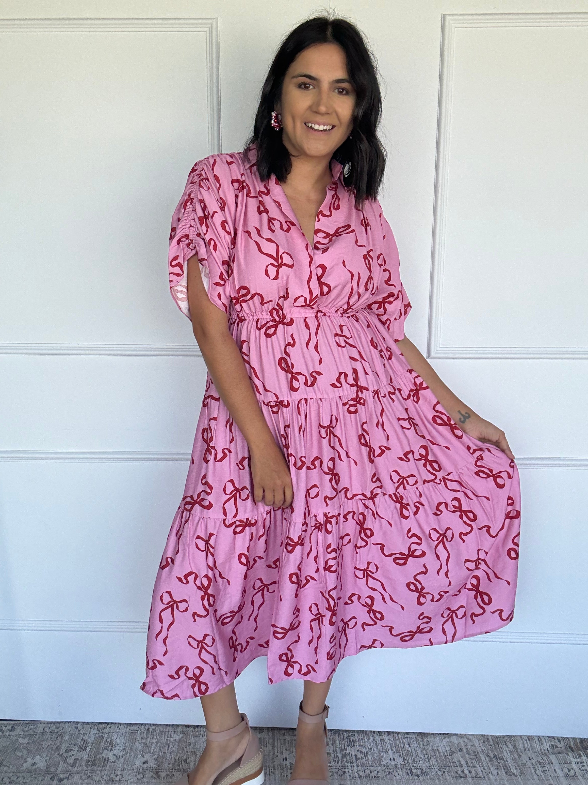 Kirah Dress Bow Print