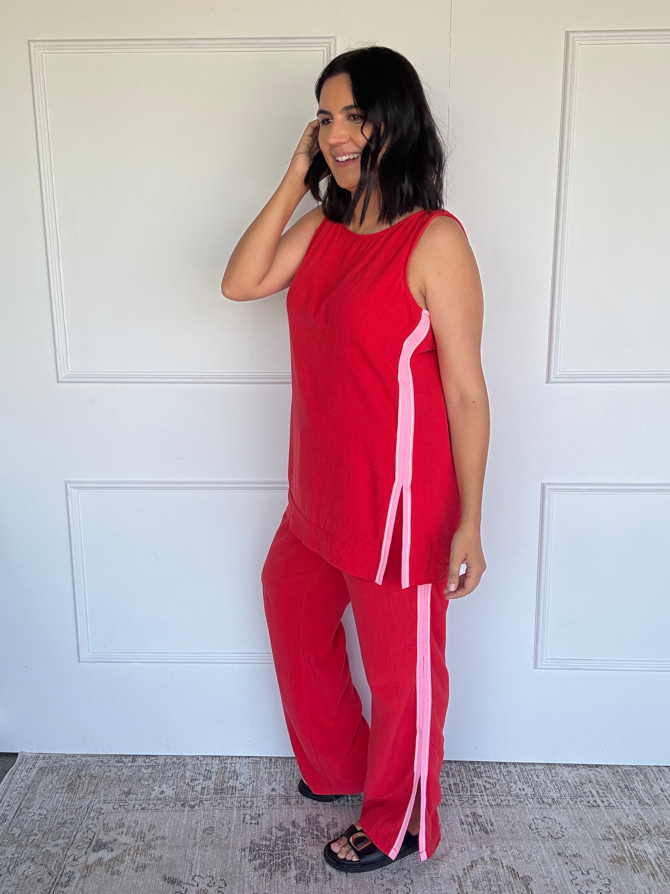 Dasha Tunic Set Red/Pink