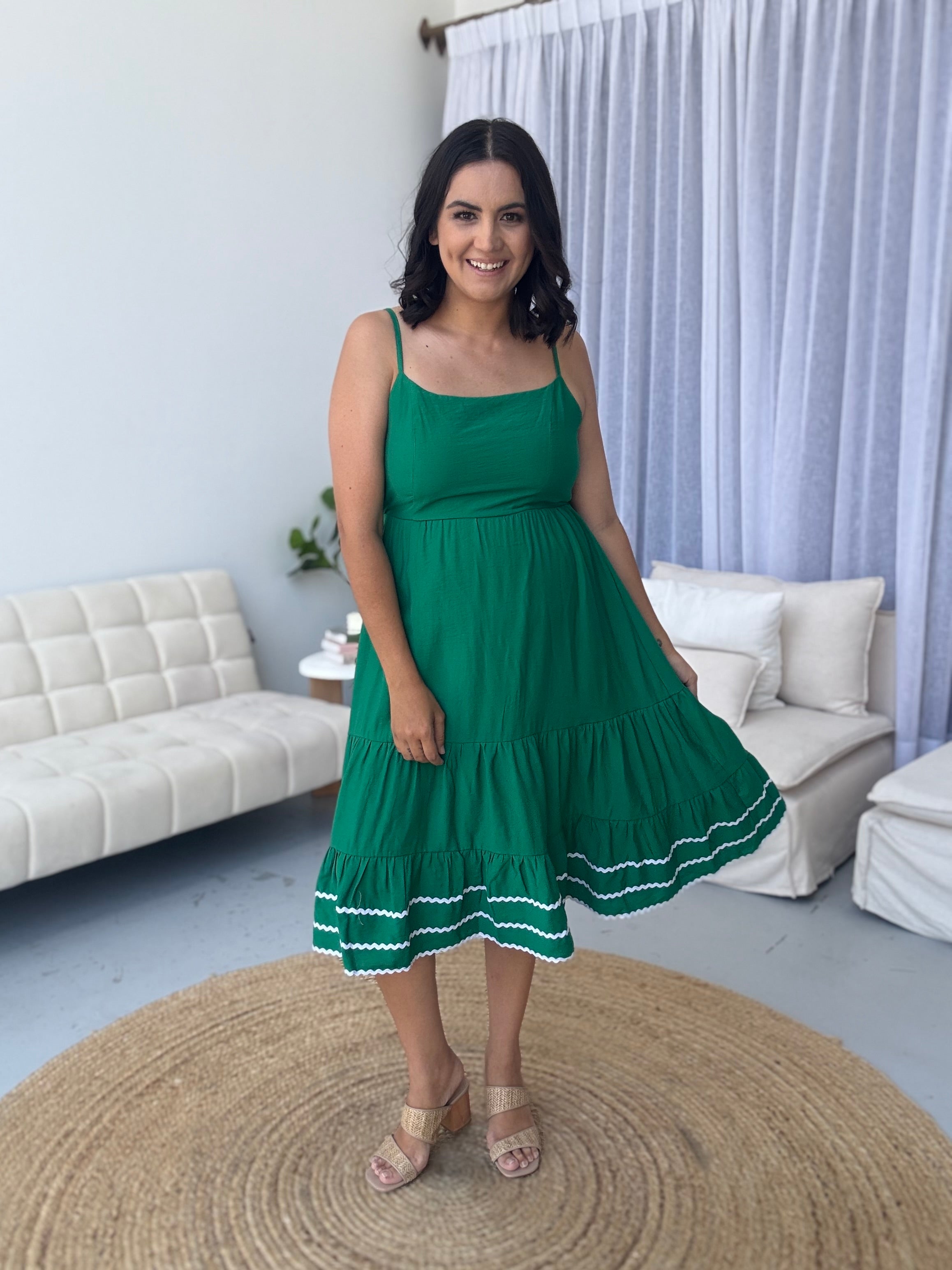 Sala Sundress Green/White