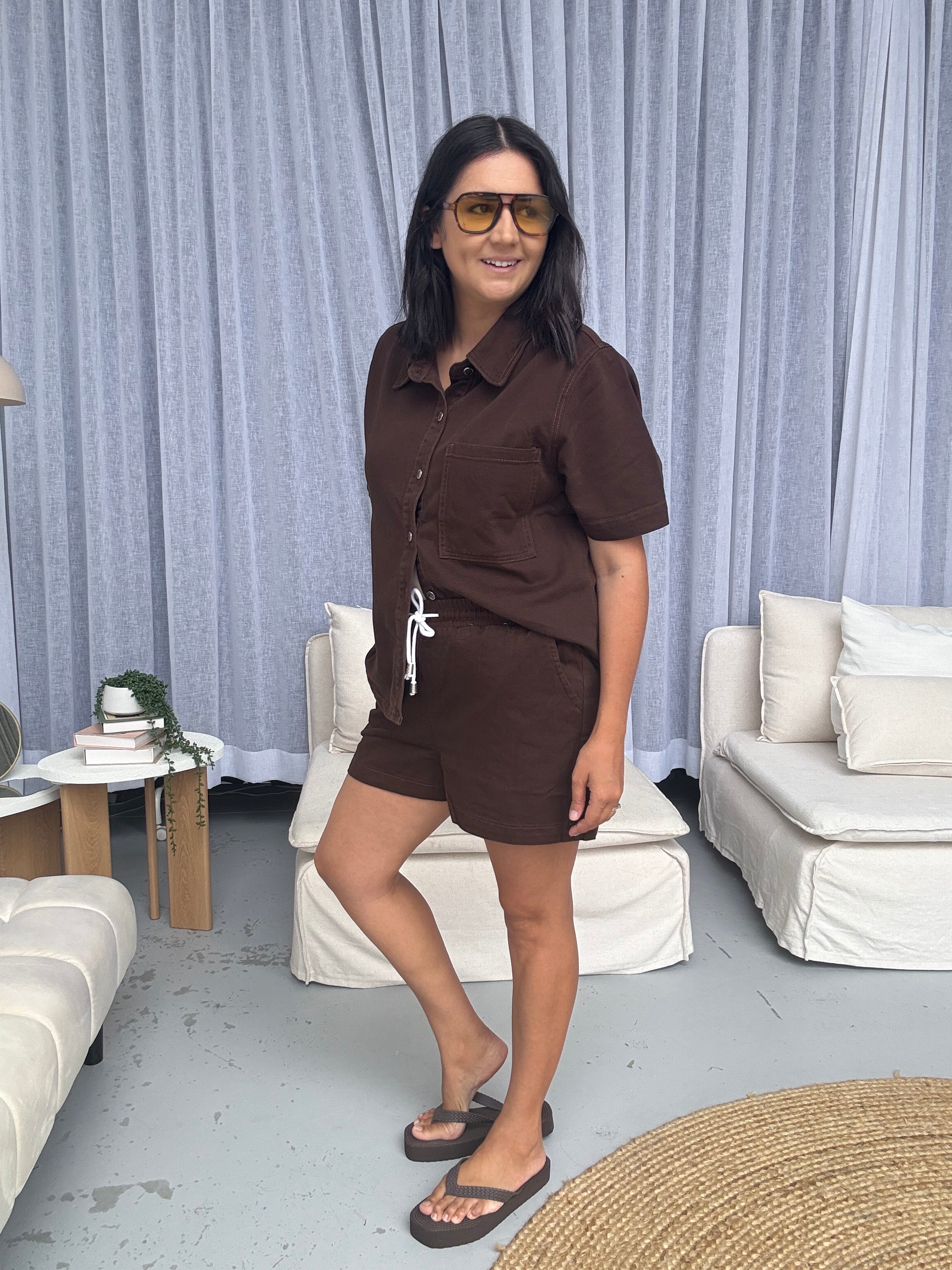 Frankie Denim Shorts Chocolate