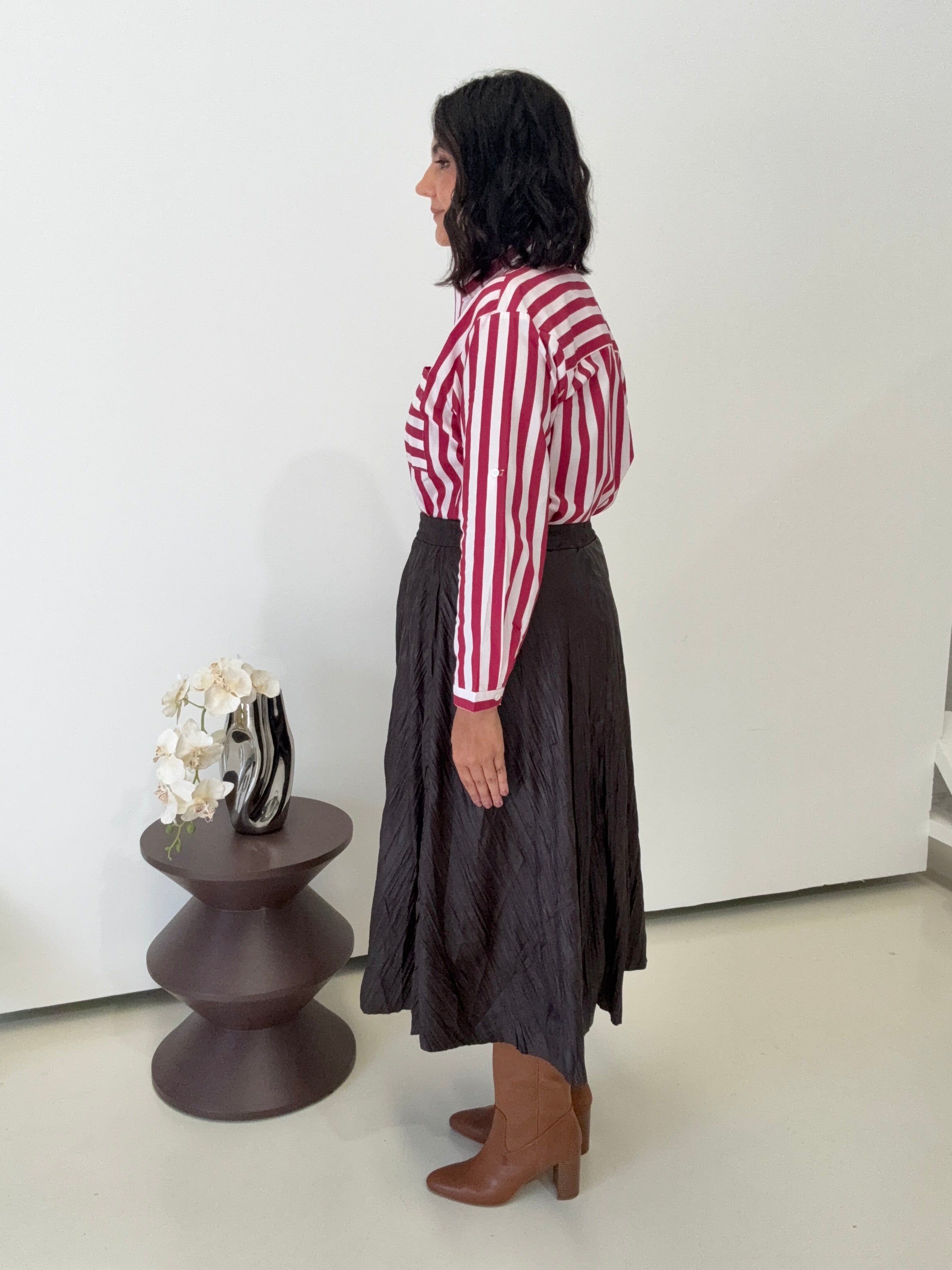 Willow Stripe Shirt Wine