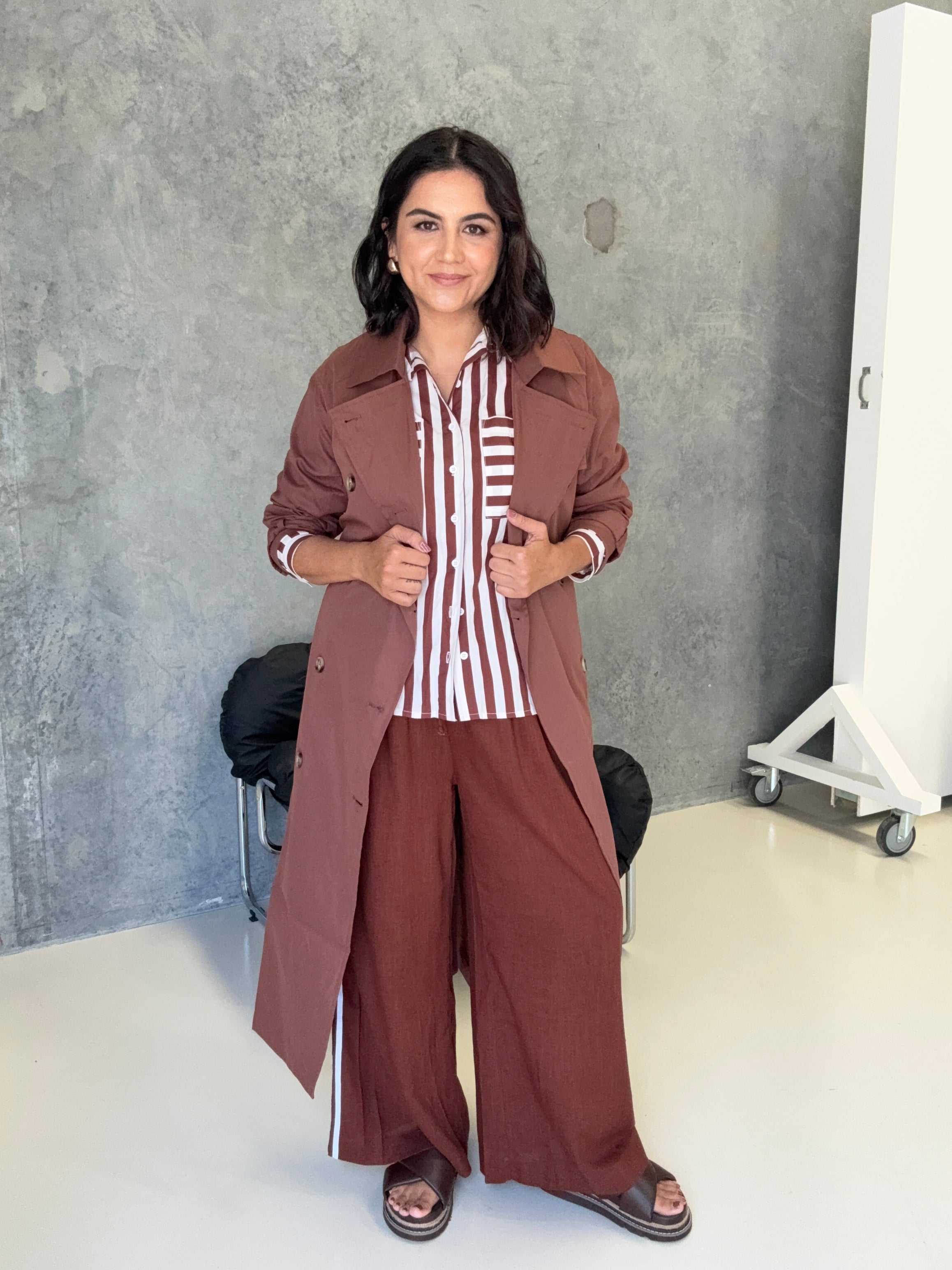 Willow Stripe Shirt Chocolate