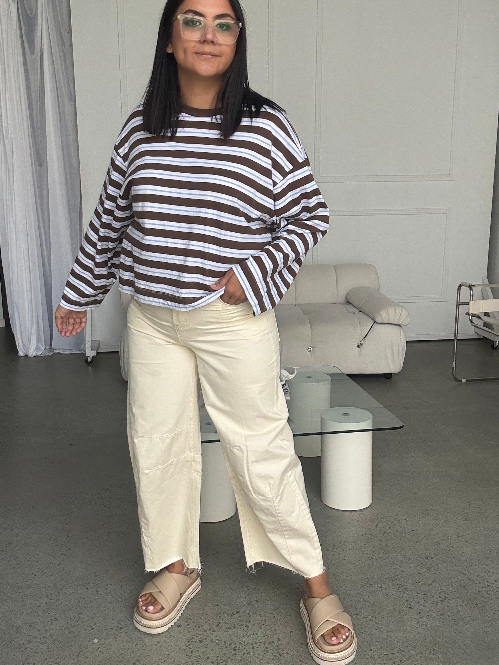 Bloom Barrel Pants Stone