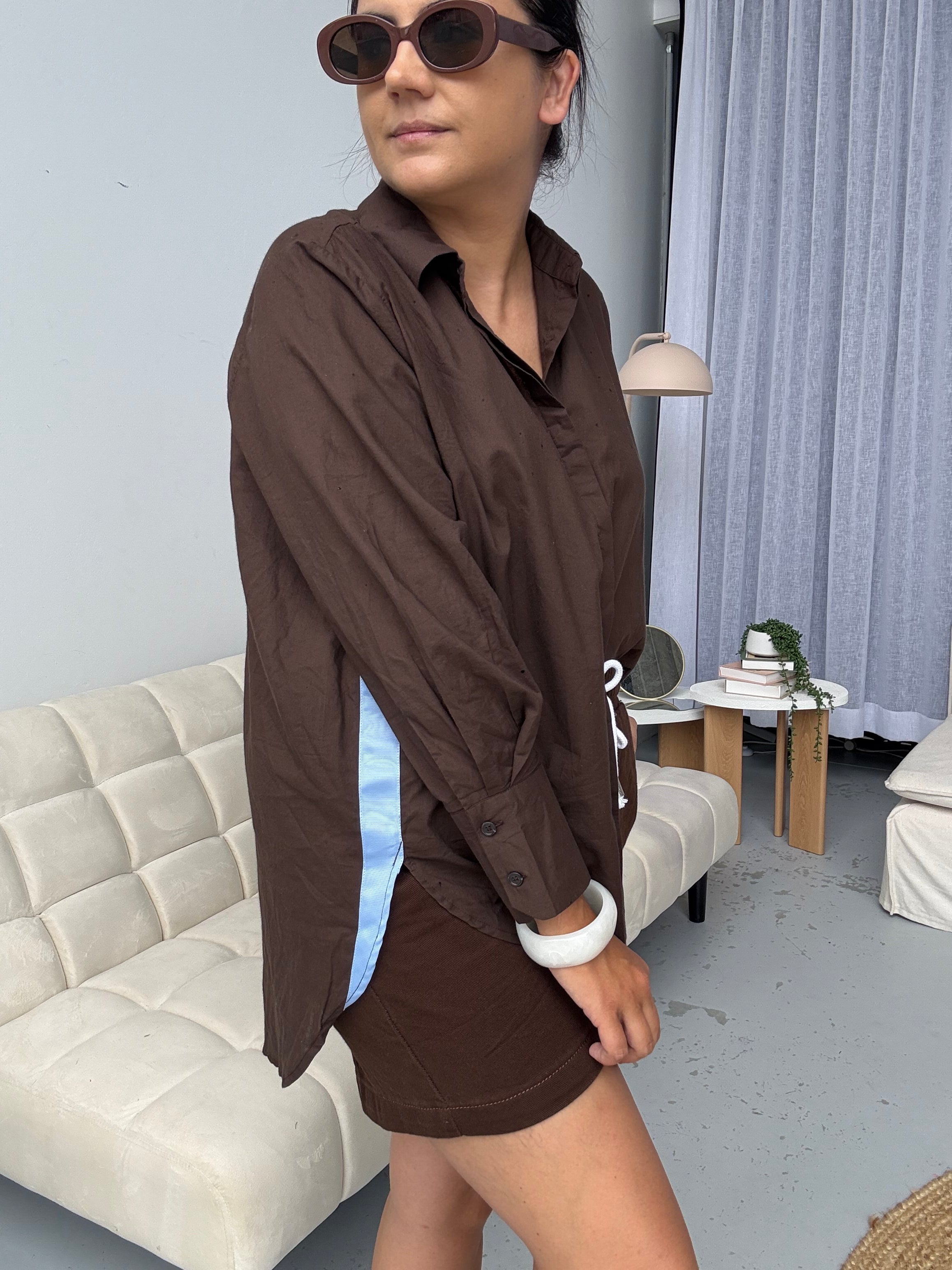 Elodie Shirt Brown/Blue