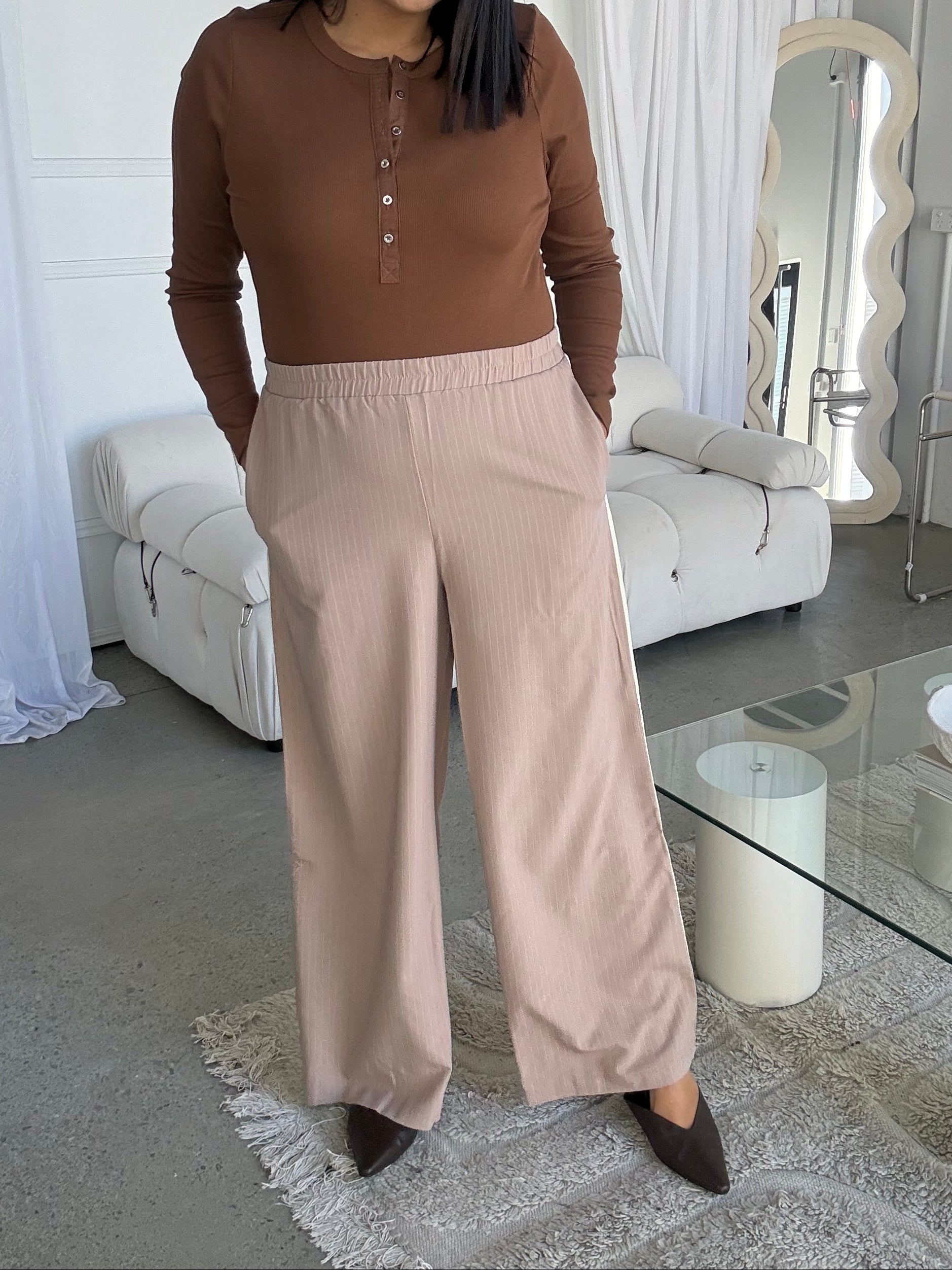 Industrie Pinestripe Pant Mocha
