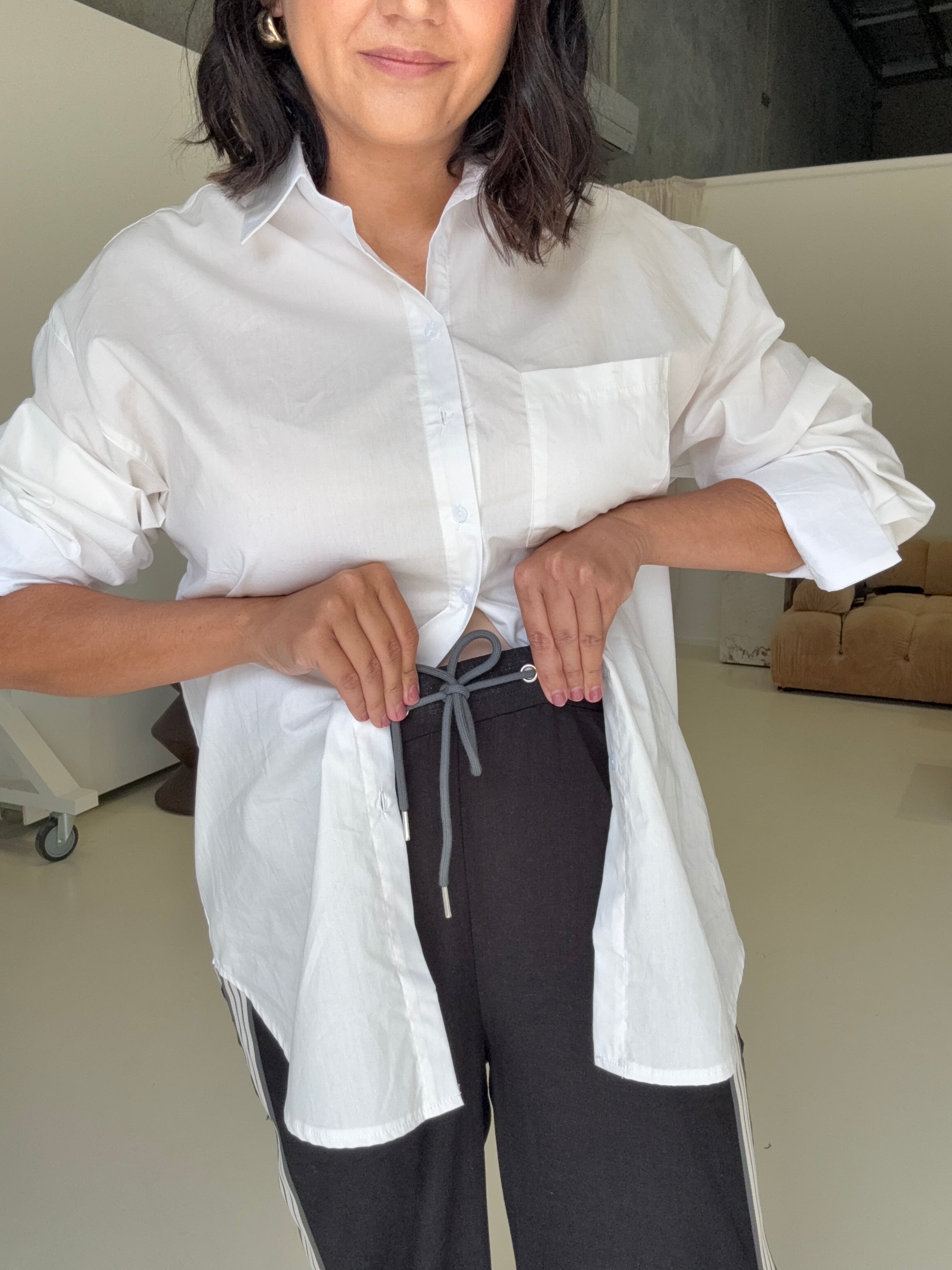 Rayne Linen Side Strip Pants Black