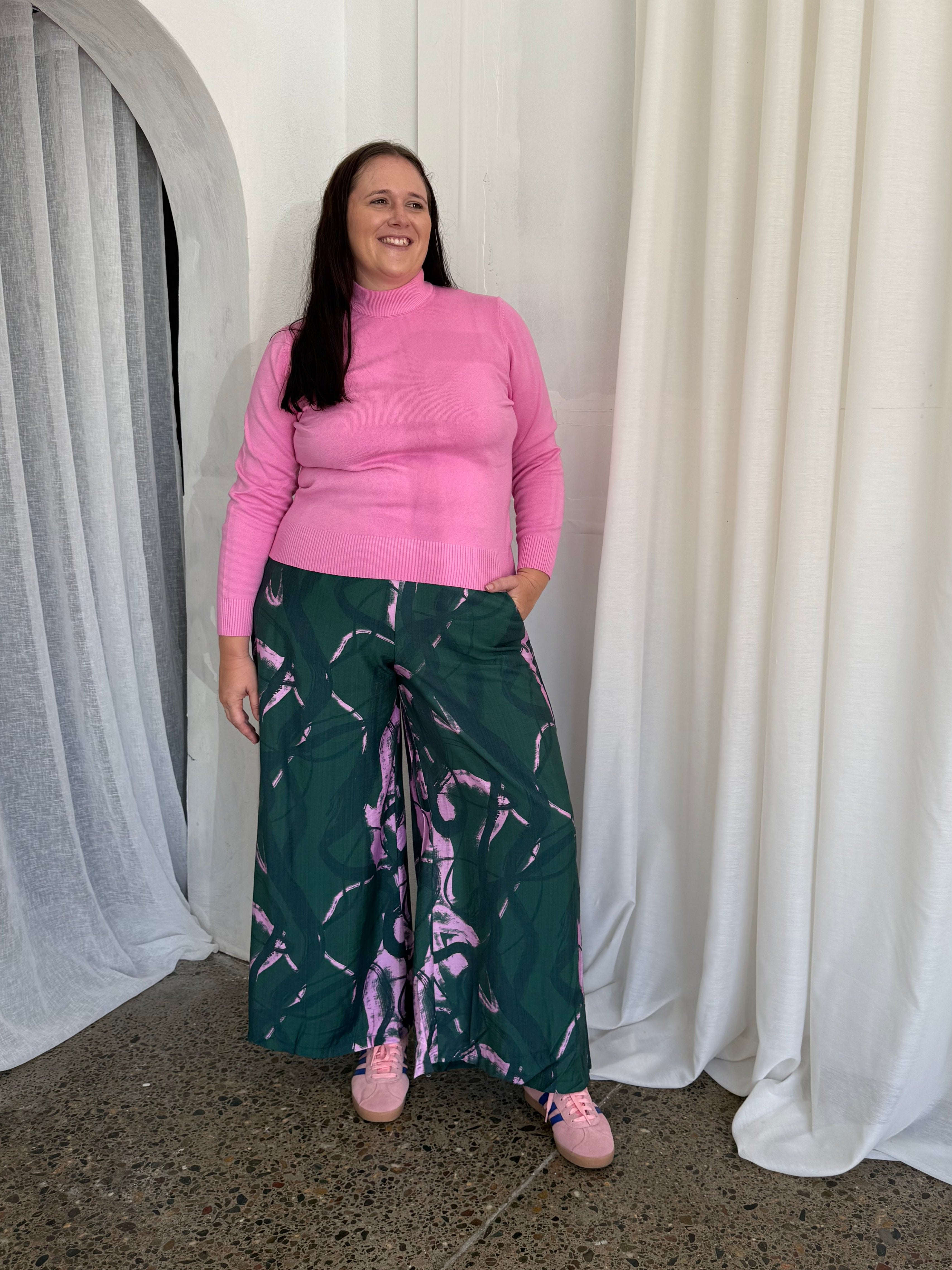 Pablo Pant in Green Multi Print