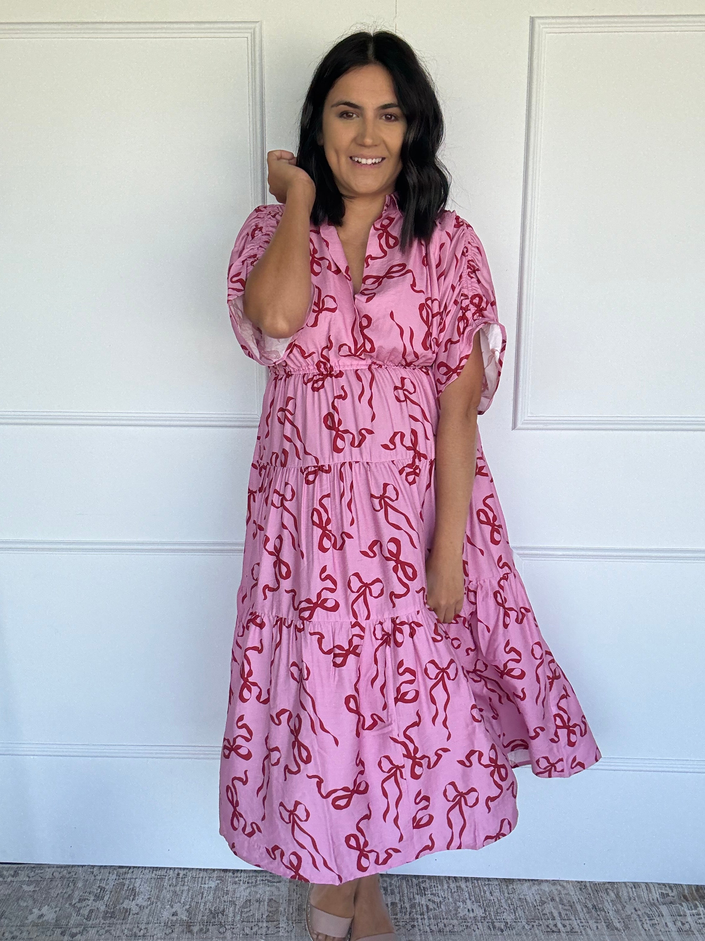 Kirah Dress Bow Print