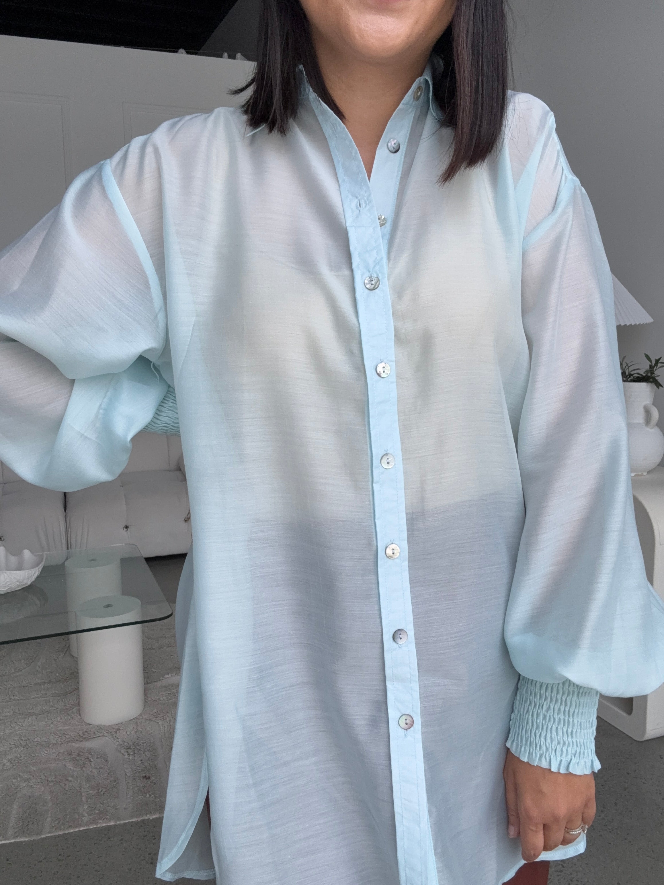 Freya Oversized Tunic/Shirt Blue