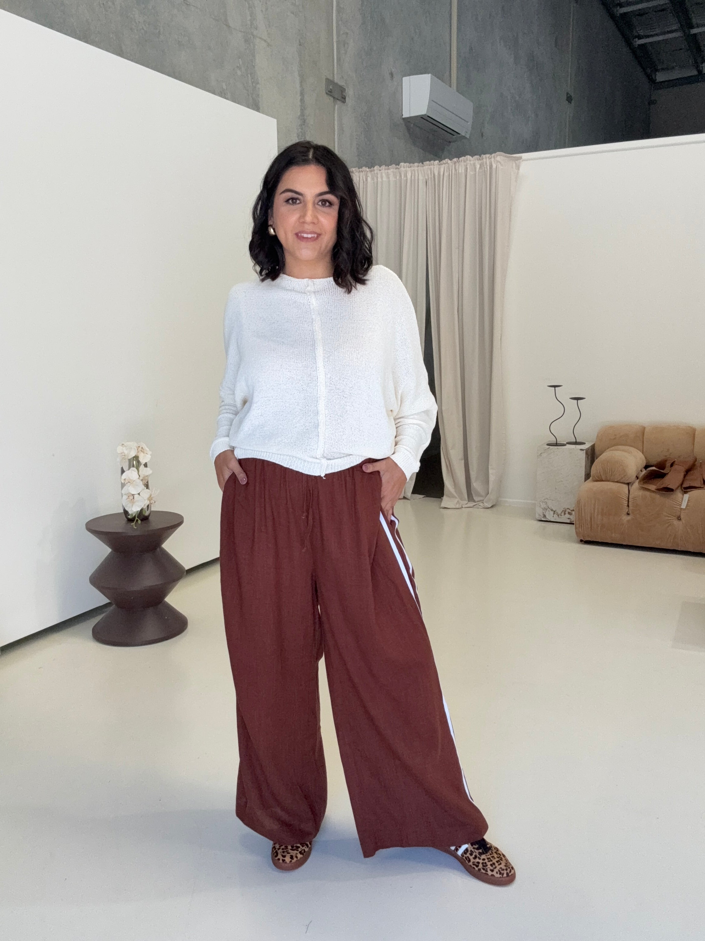 Mendoza Stripe Pants Brown