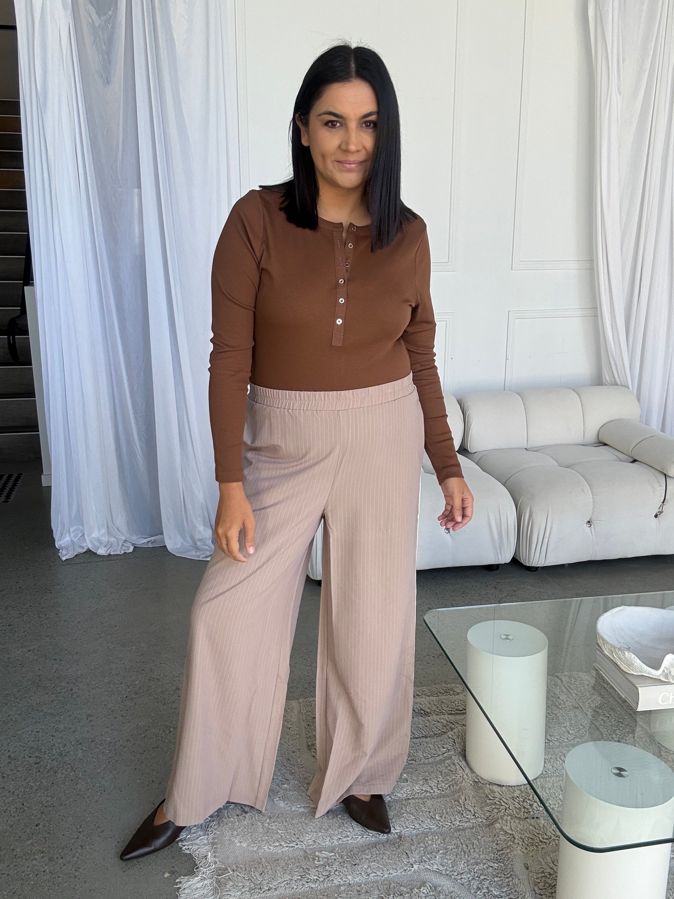 Industrie Pinestripe Pant Mocha