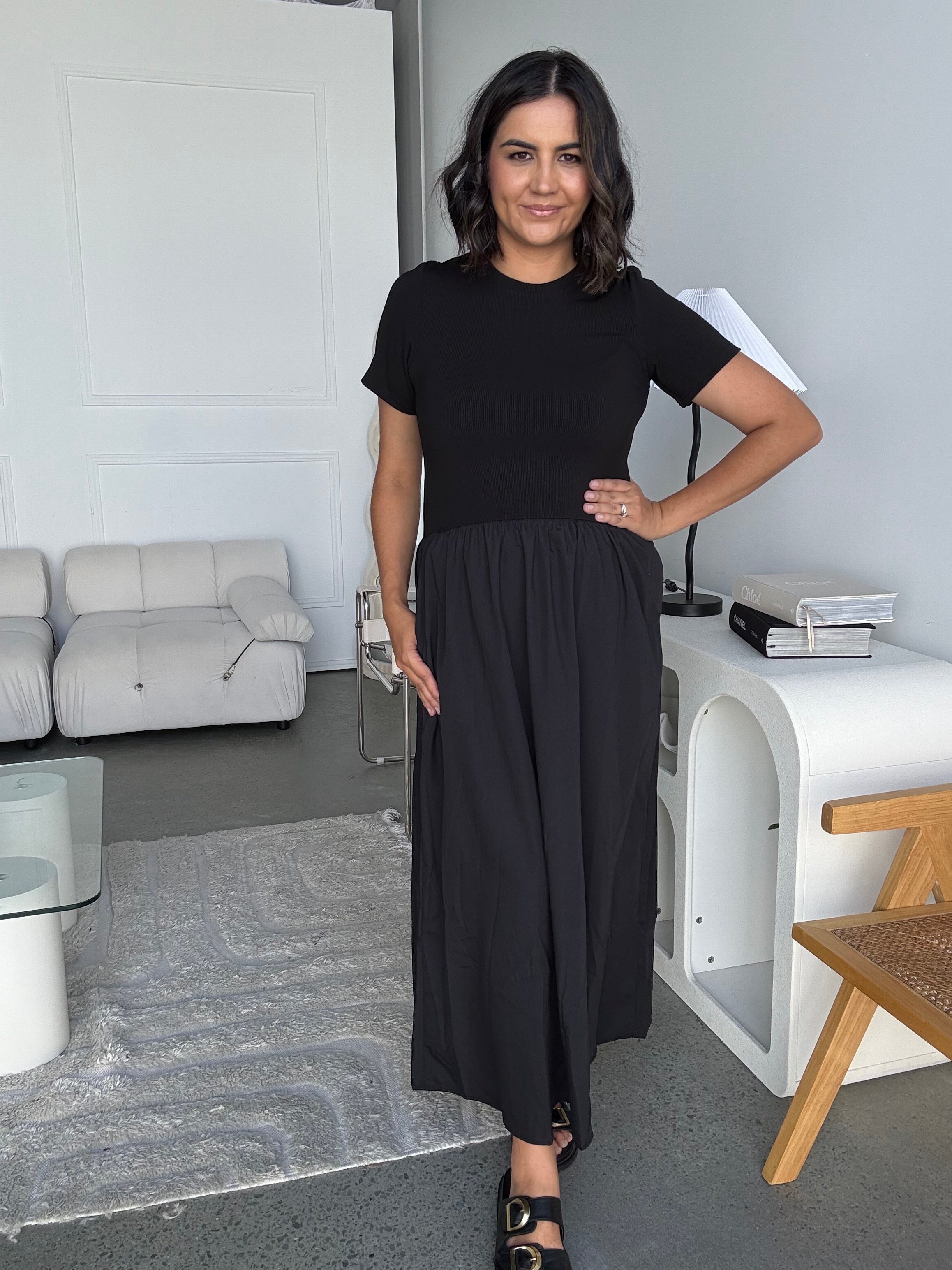 Jordan T-Shirt Fit and Flare Dress Black