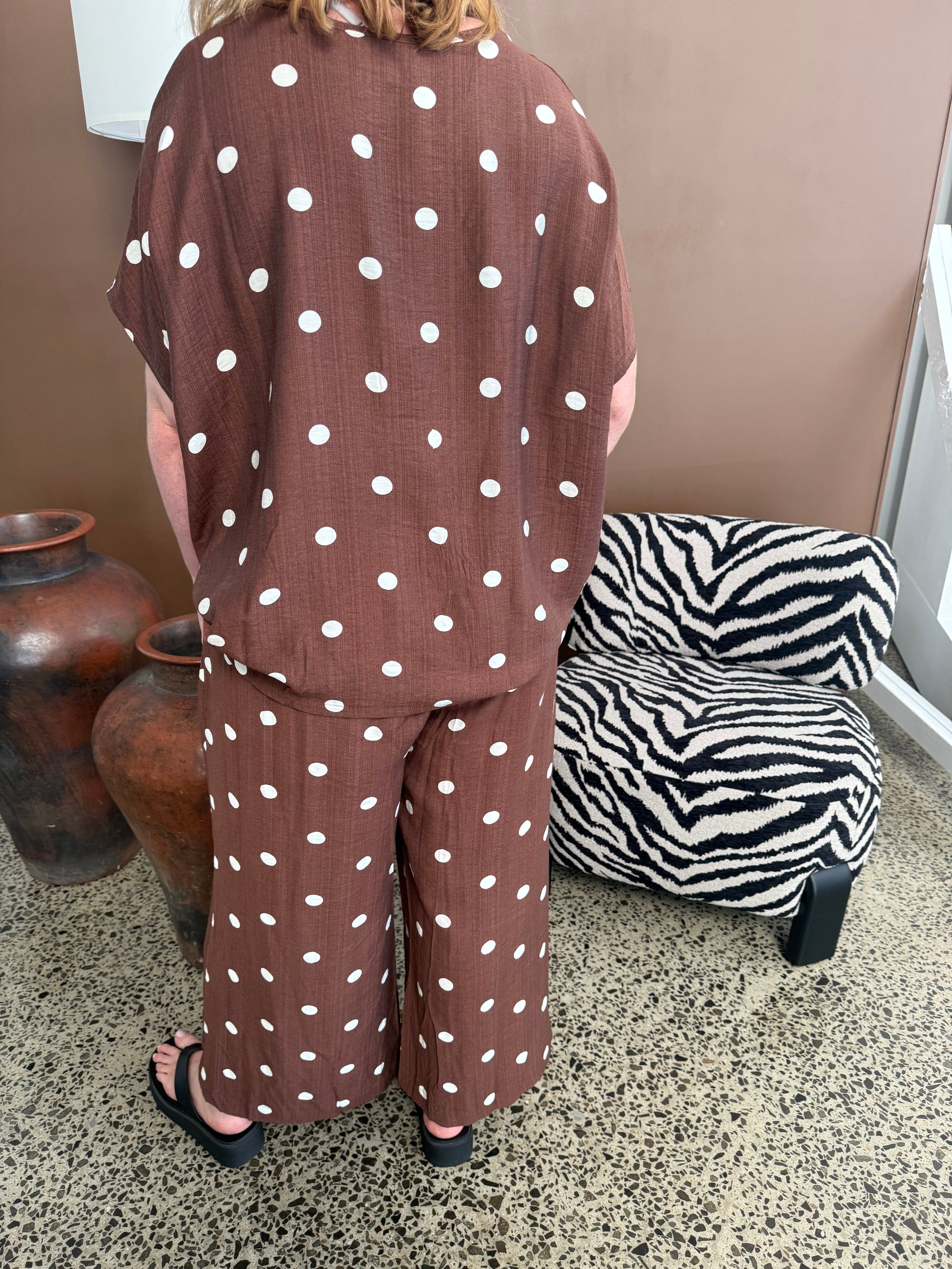 Kitty Chocolate Spot Top