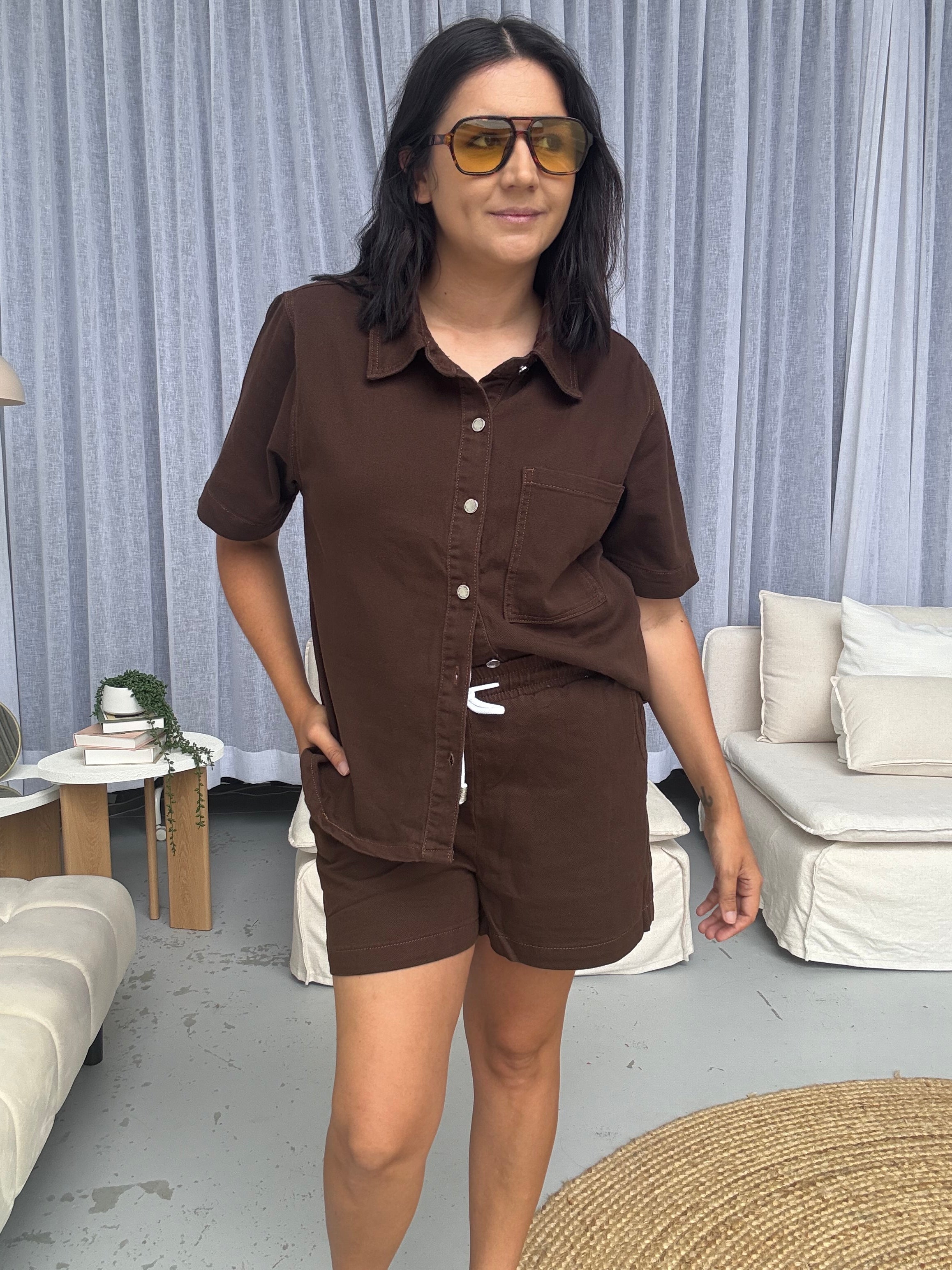 Frankie Denim Shirt Chocolate