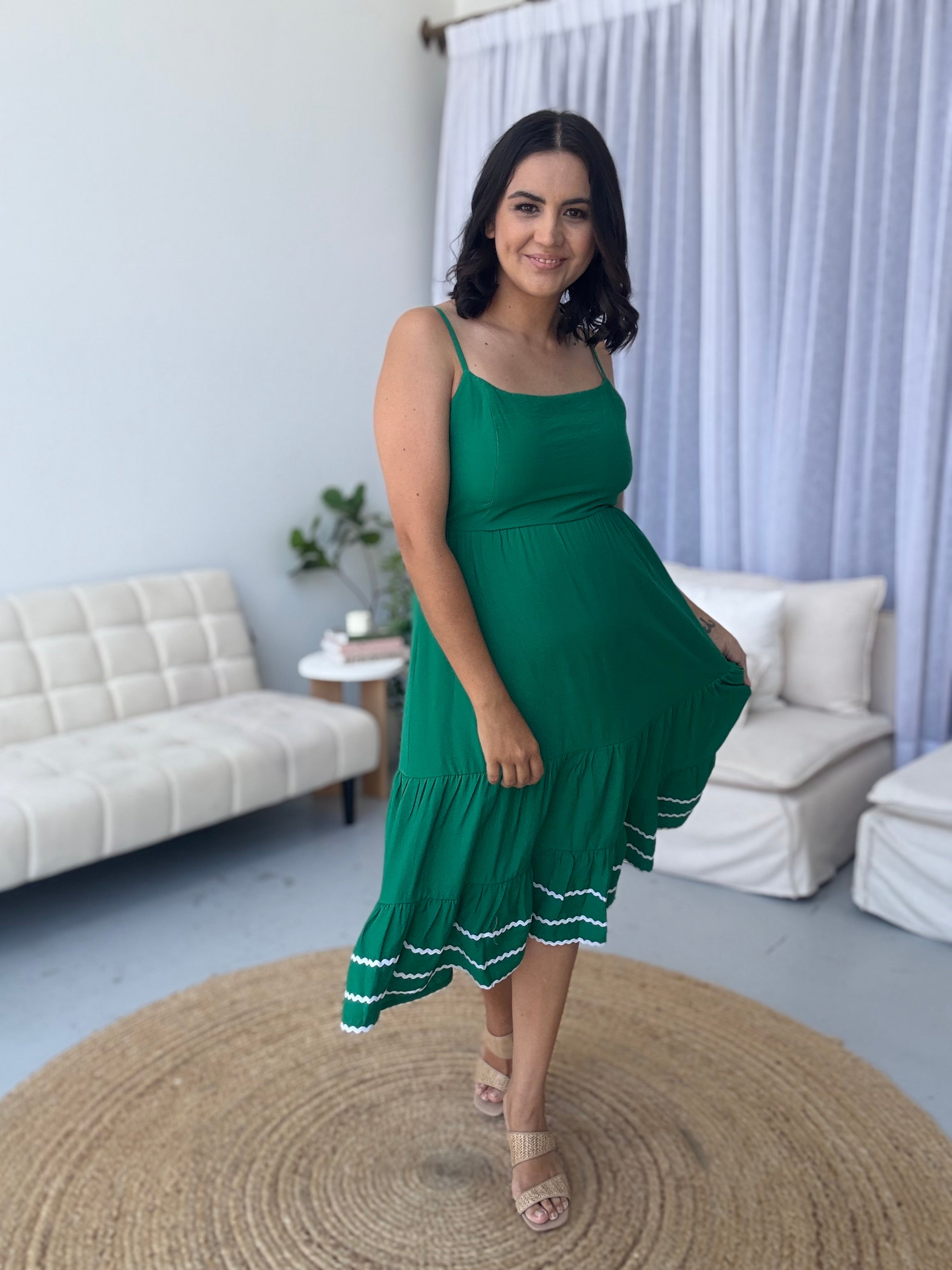 Sala Sundress Green/White