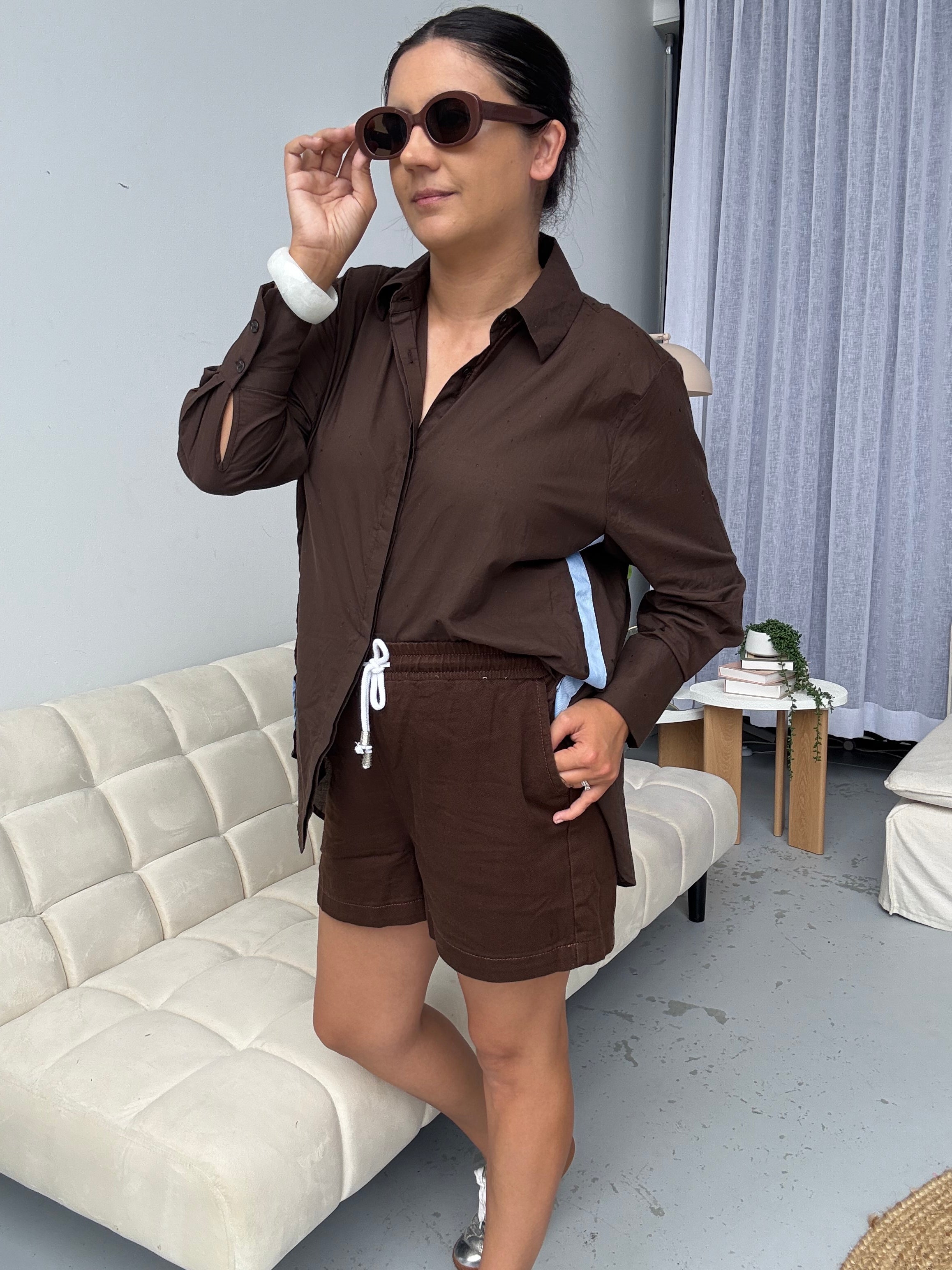 Elodie Shirt Brown/Blue