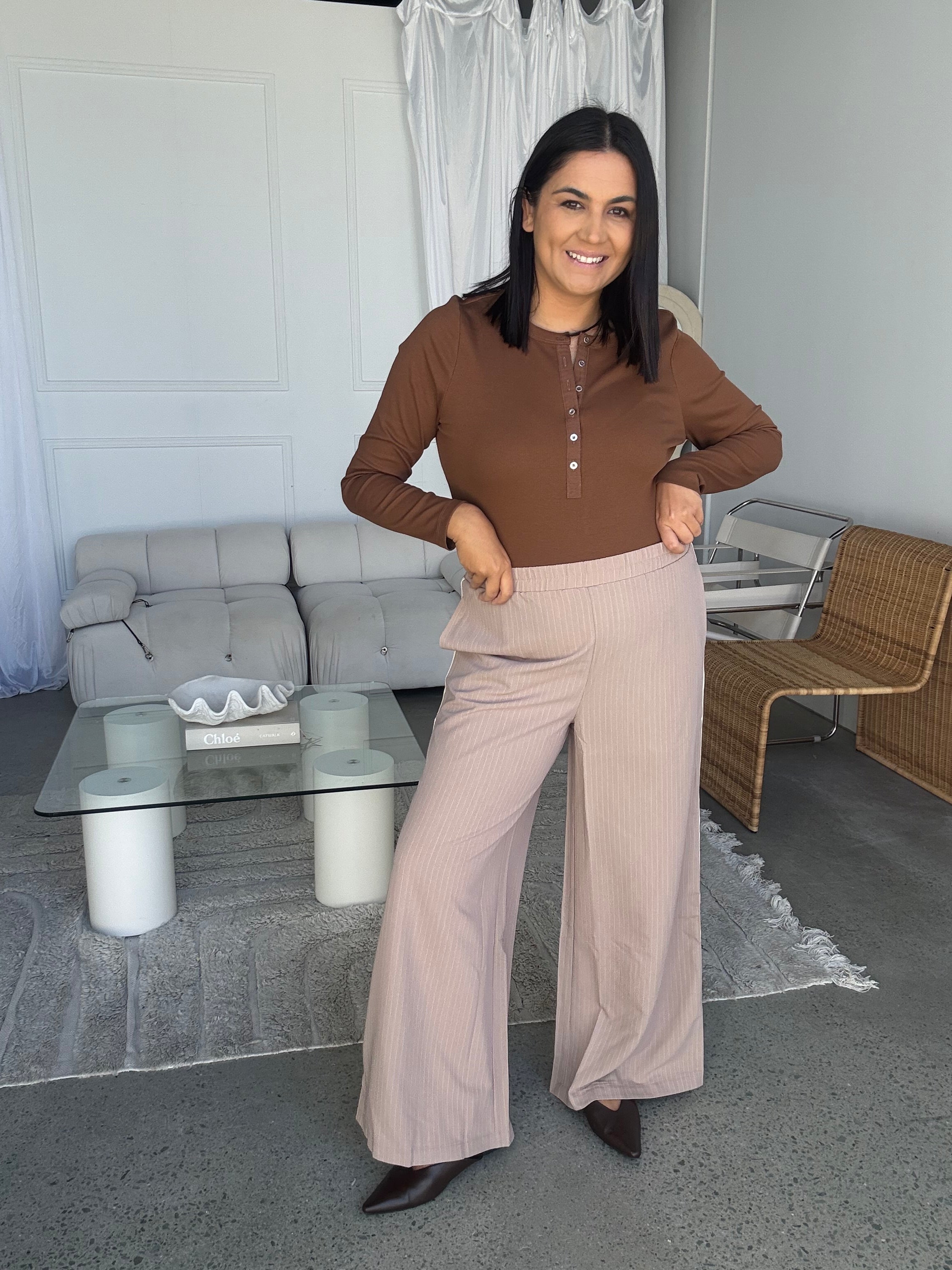 Industrie Pinestripe Pant Mocha