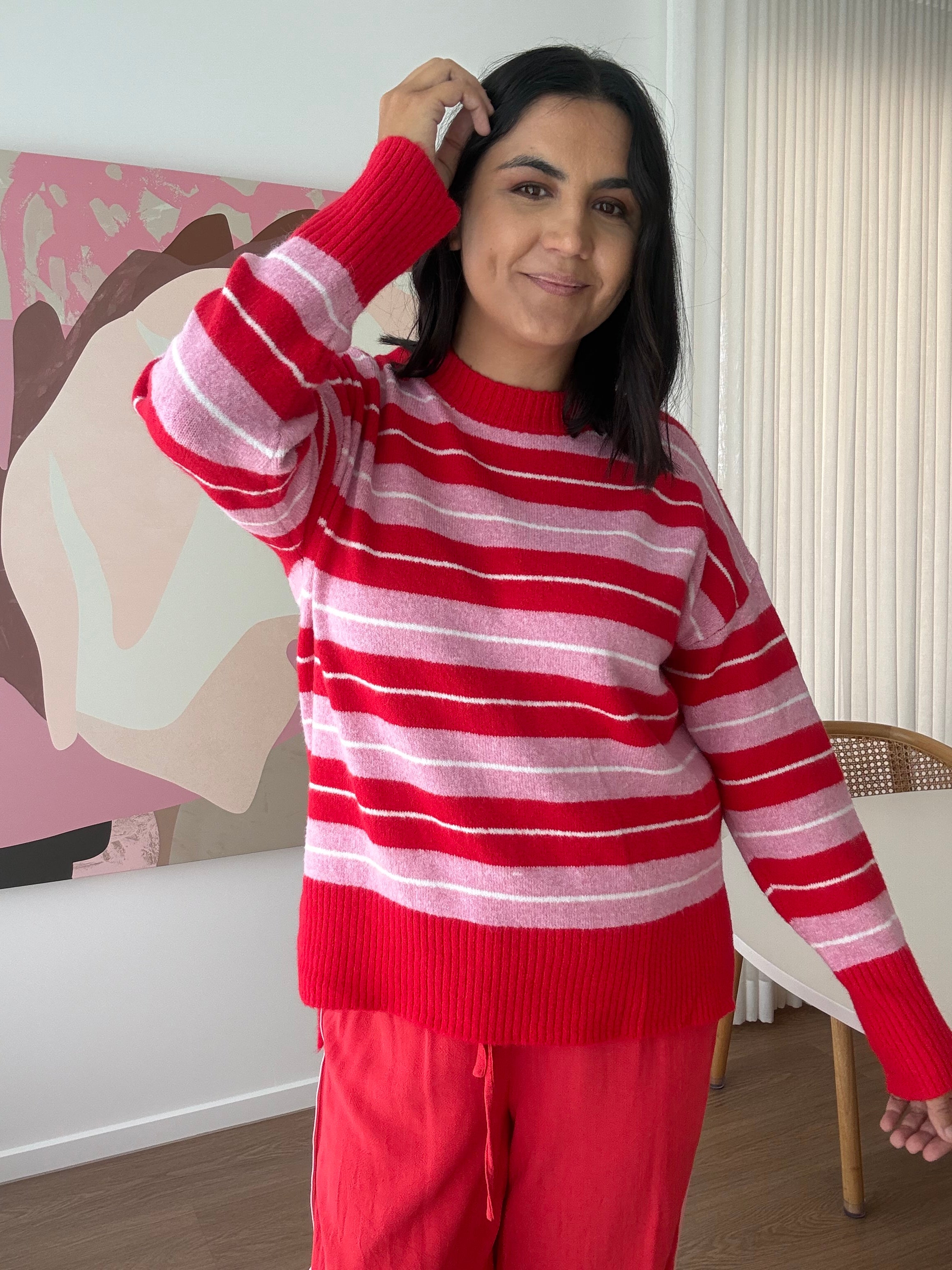 Morgan Knit Red/Pink