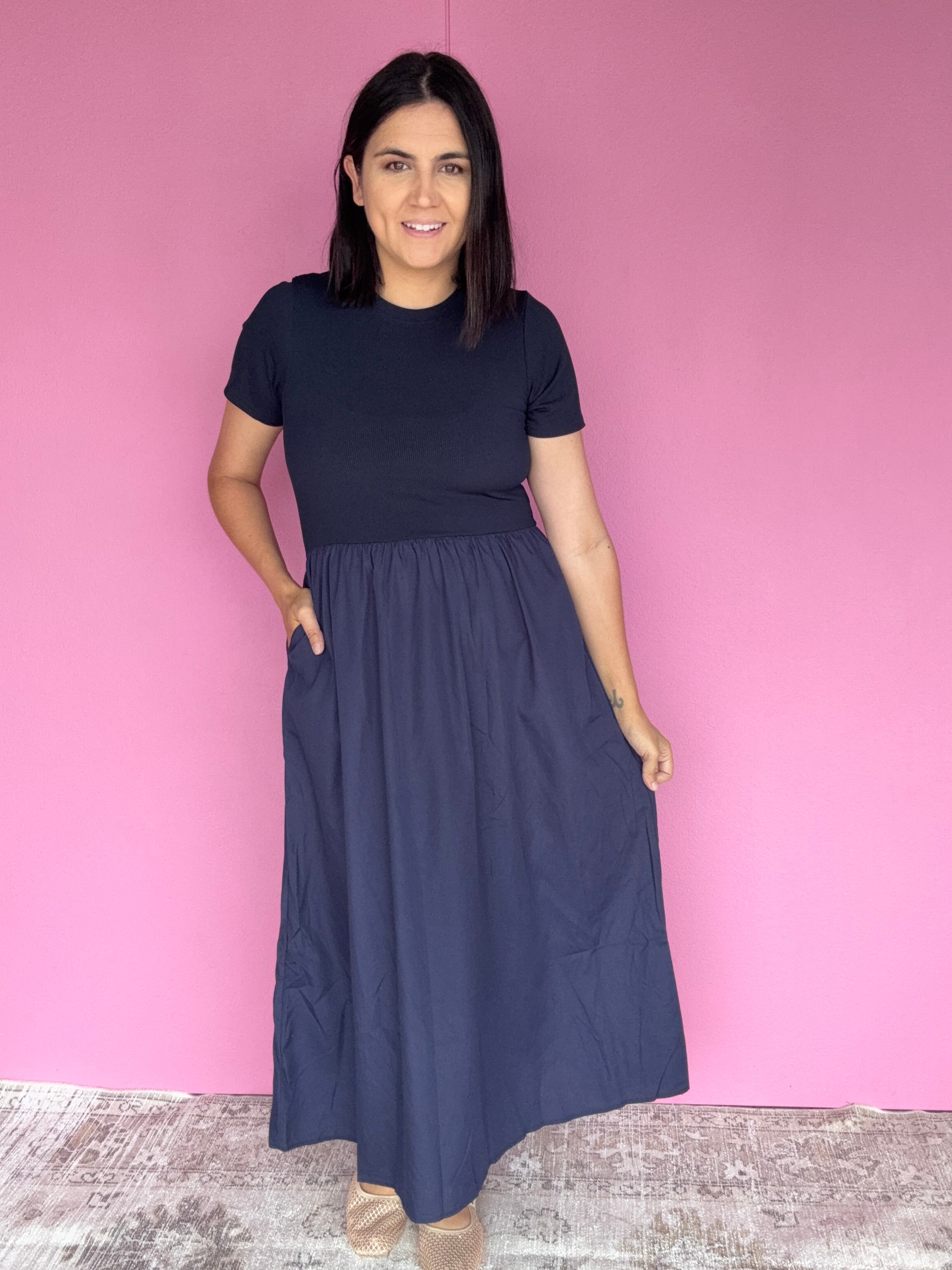 Jordan T-Shirt Fit and Flare Dress Navy