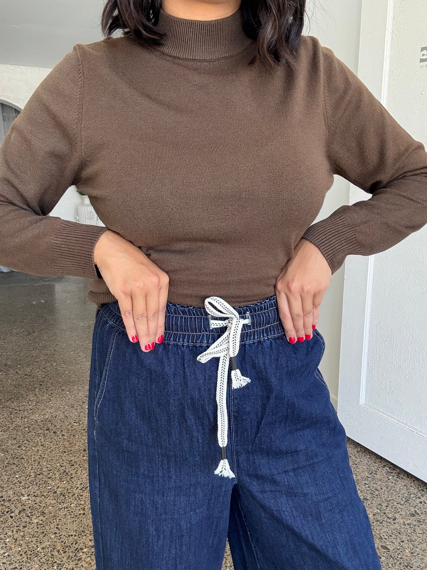 Mid Wash Wide Leg Jean Indigo